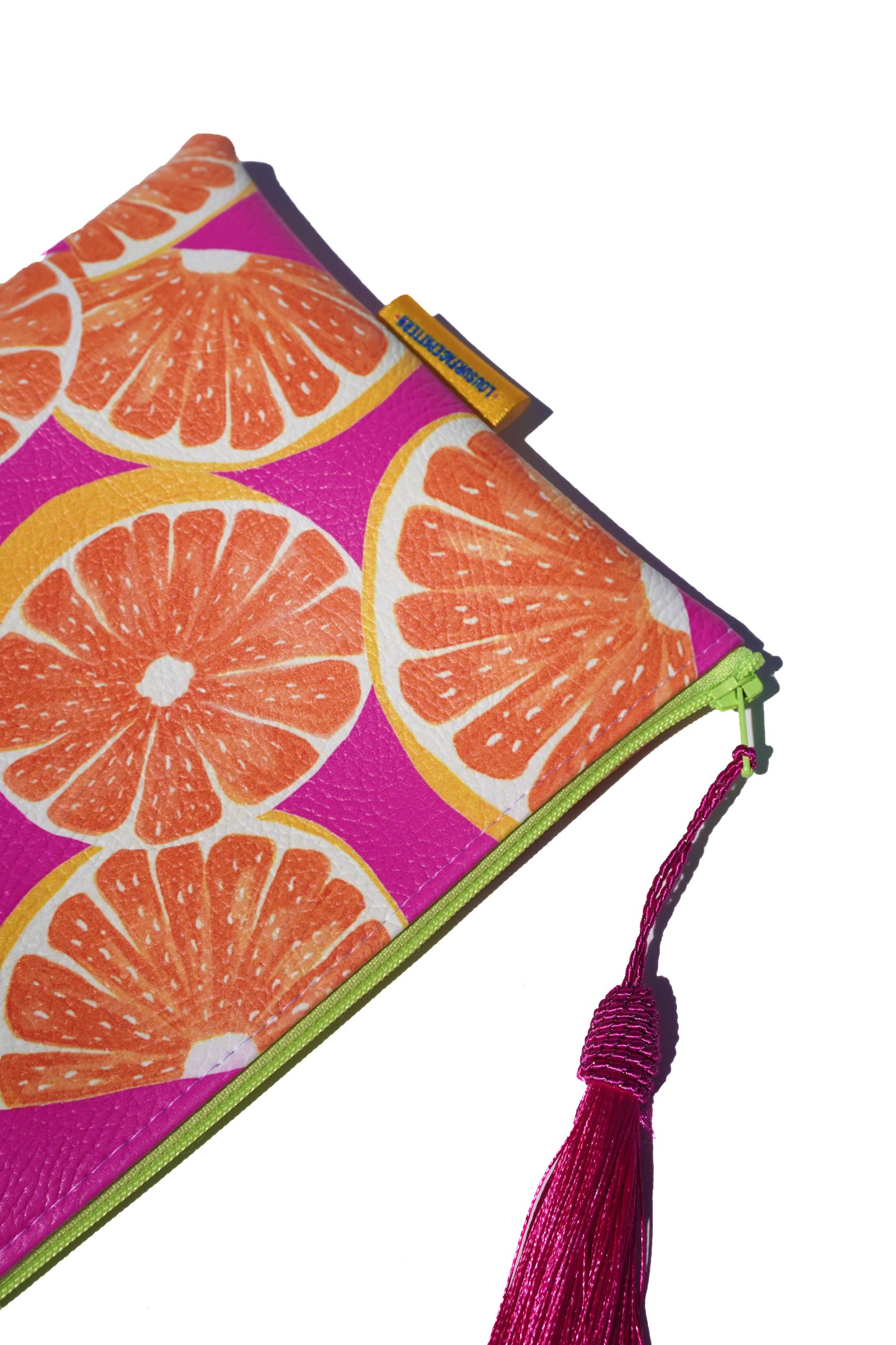Grapefruit vegan leather makeup bag