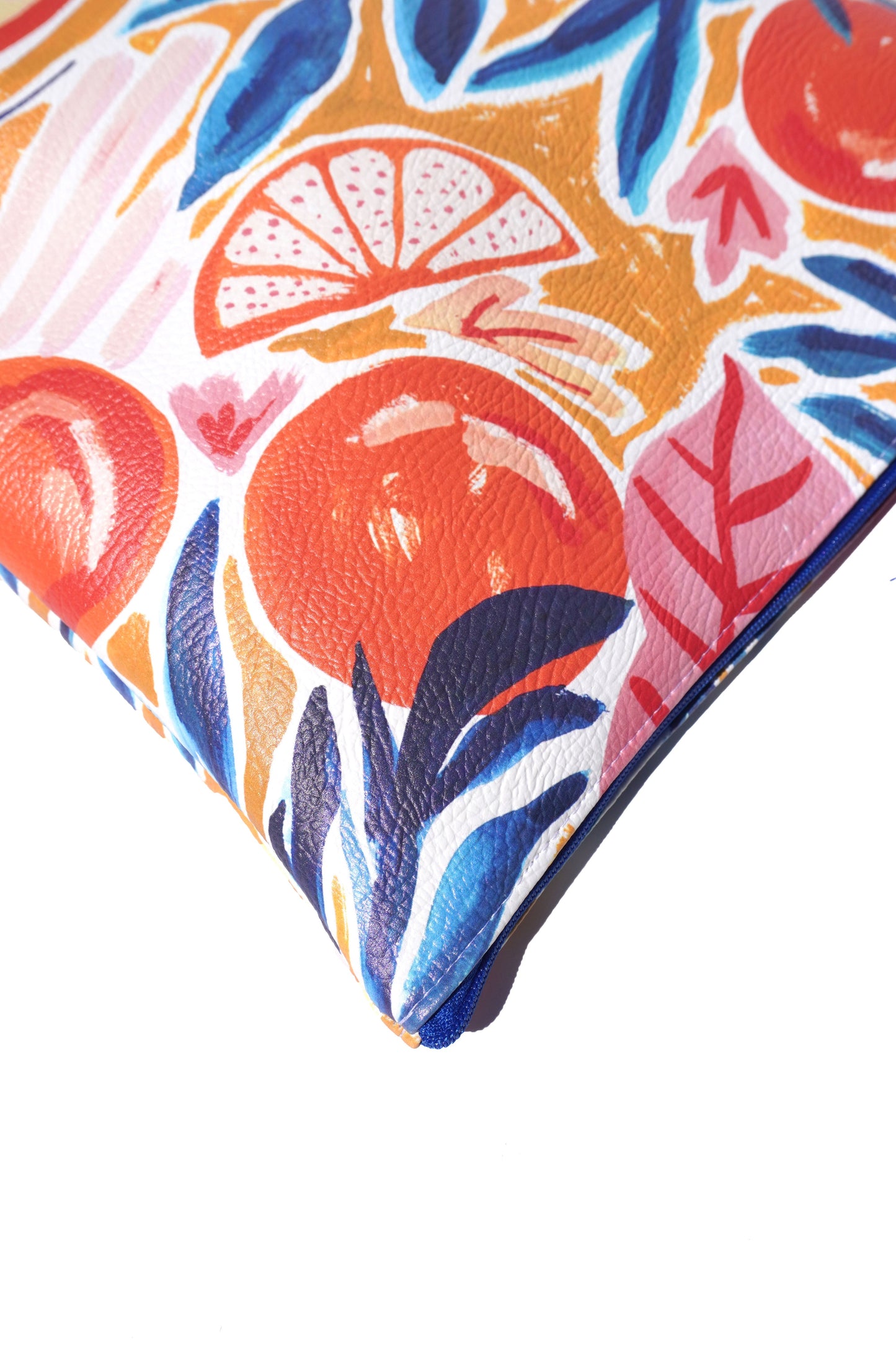 Oranges vegan leather cosmetic bag