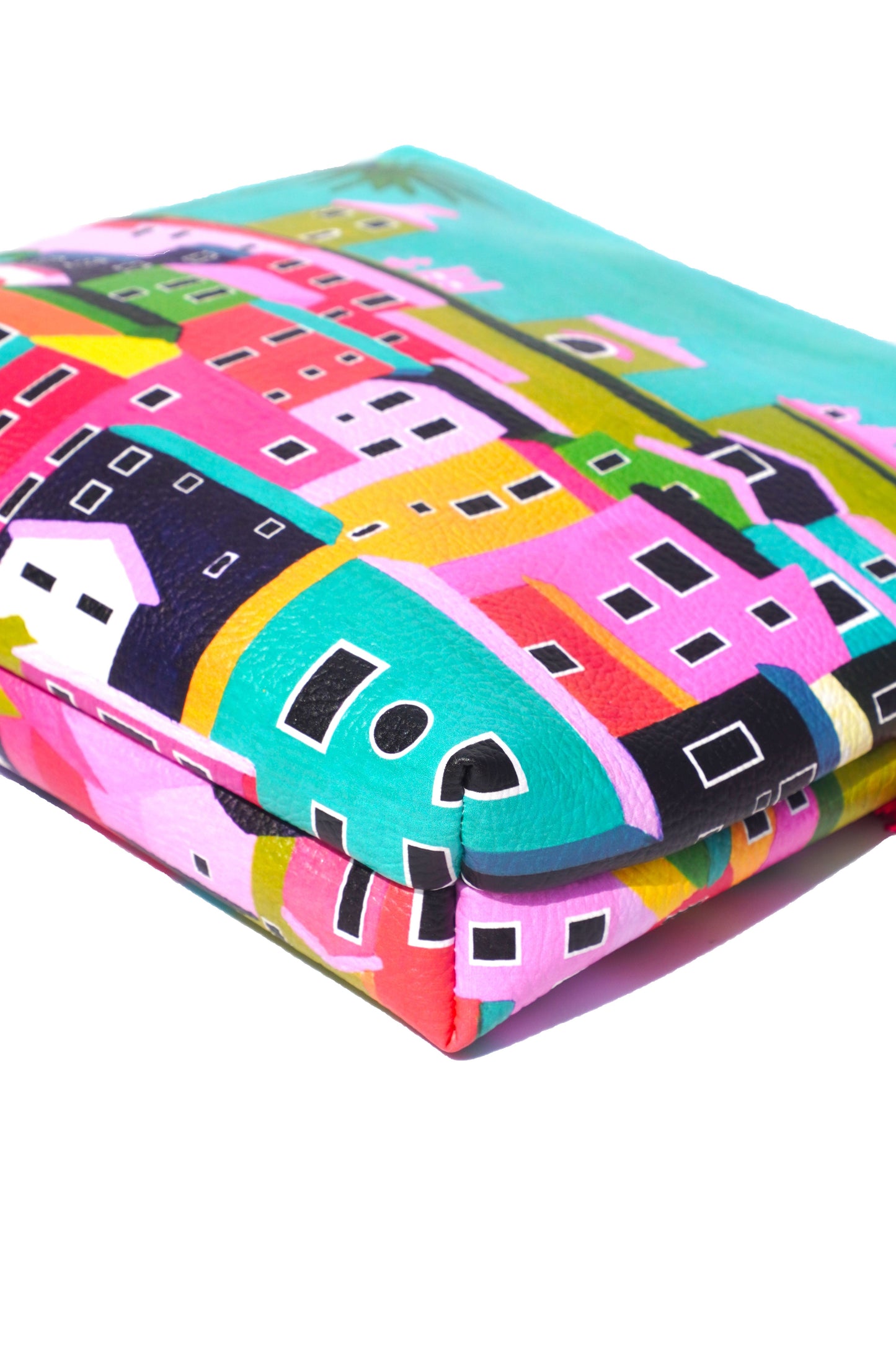 South of France vegan leather cosmetic bag