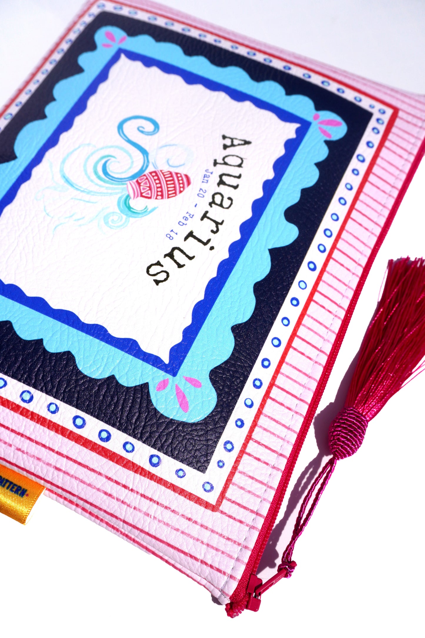 Aquarius vegan leather makeup bag