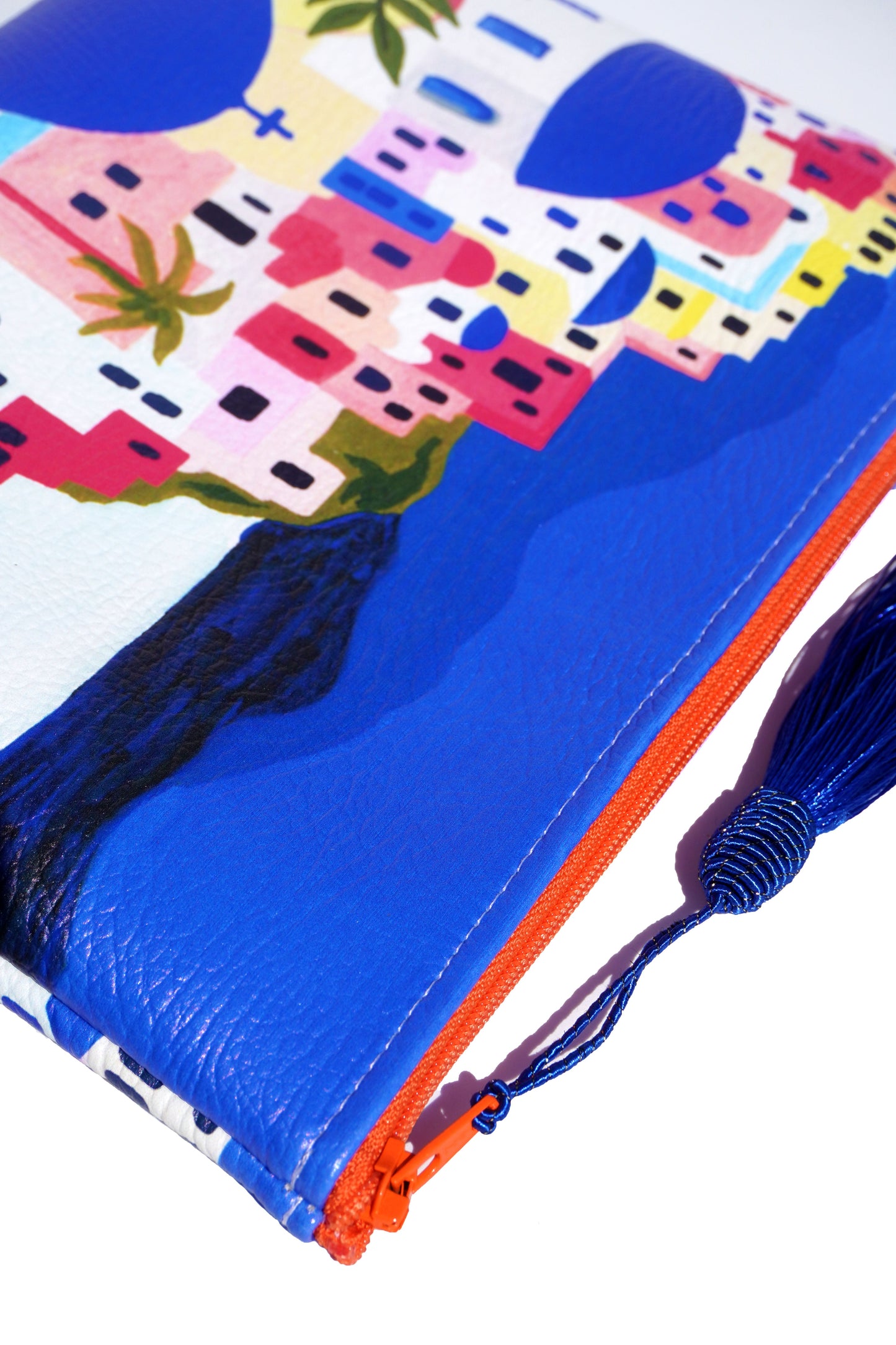 Santorini vegan leather makeup bag