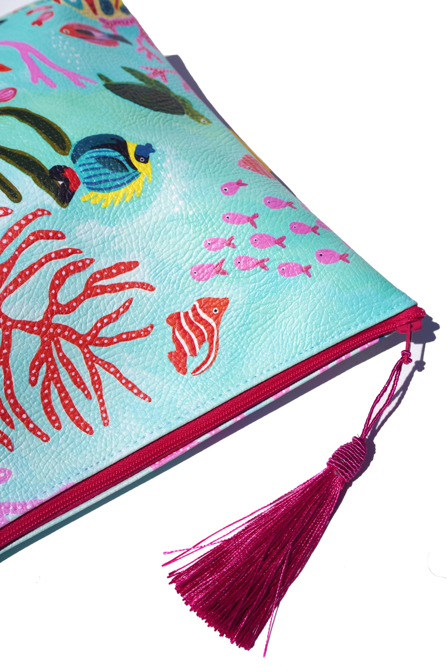 Under the sea vegan leather cosmetic bag