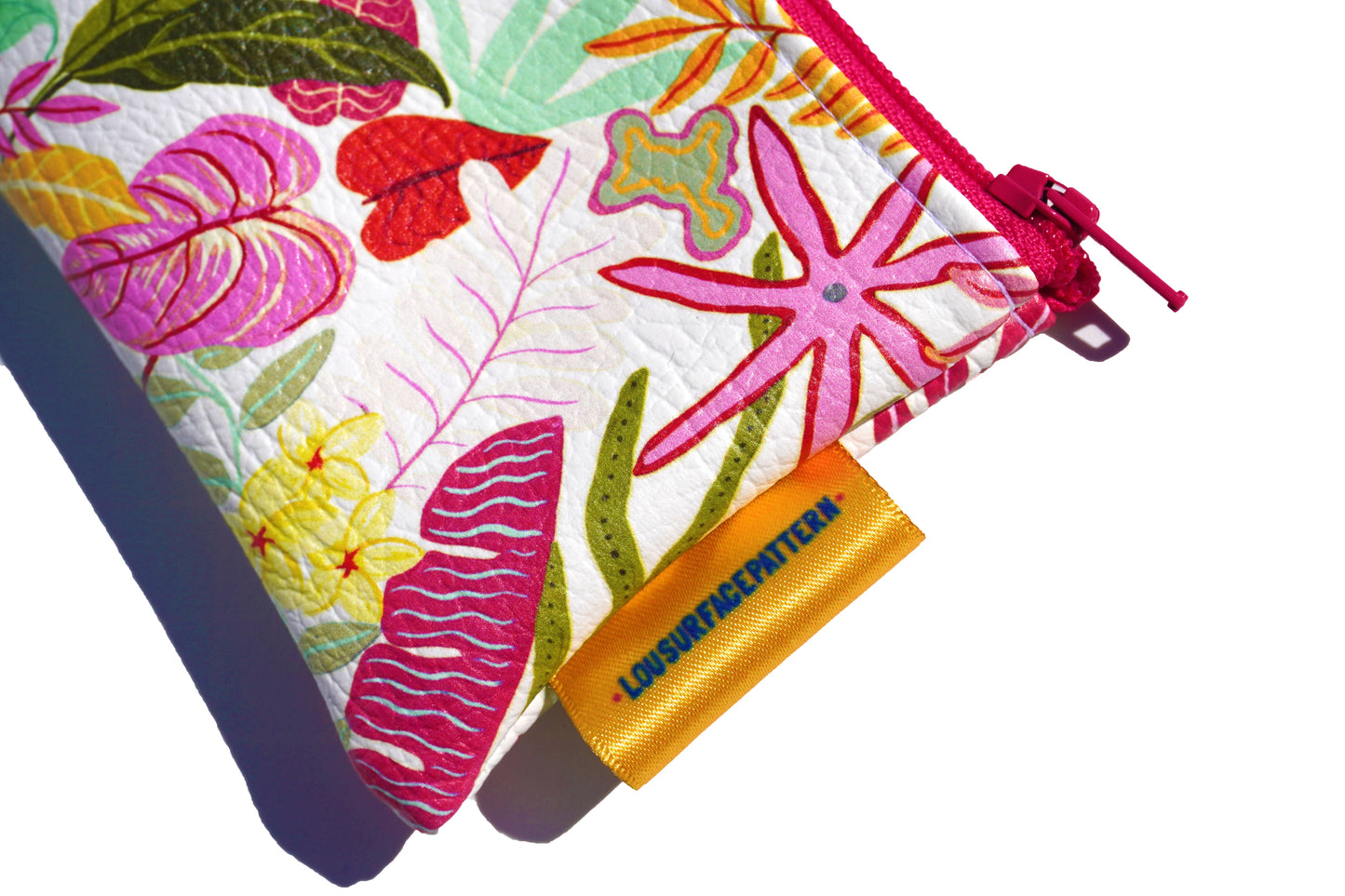 Vegan leather white tropicals purse