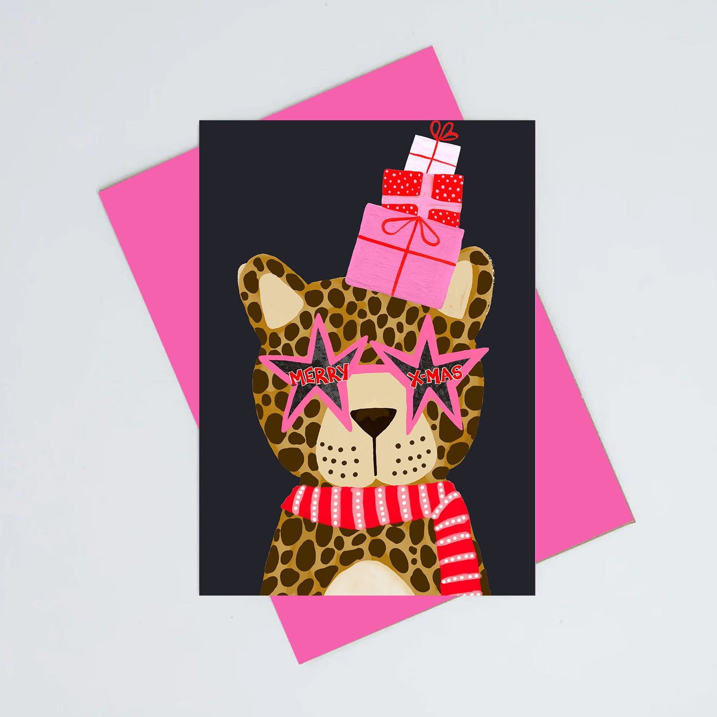 Leopard Christmas card