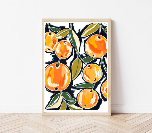 Oranges white print