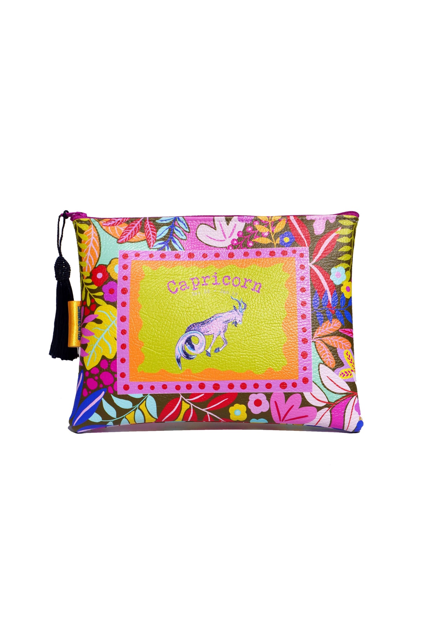 Capricorn vegan leather makeup bag