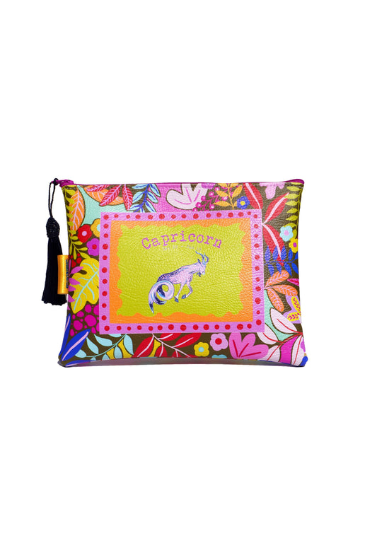 Capricorn vegan leather makeup bag