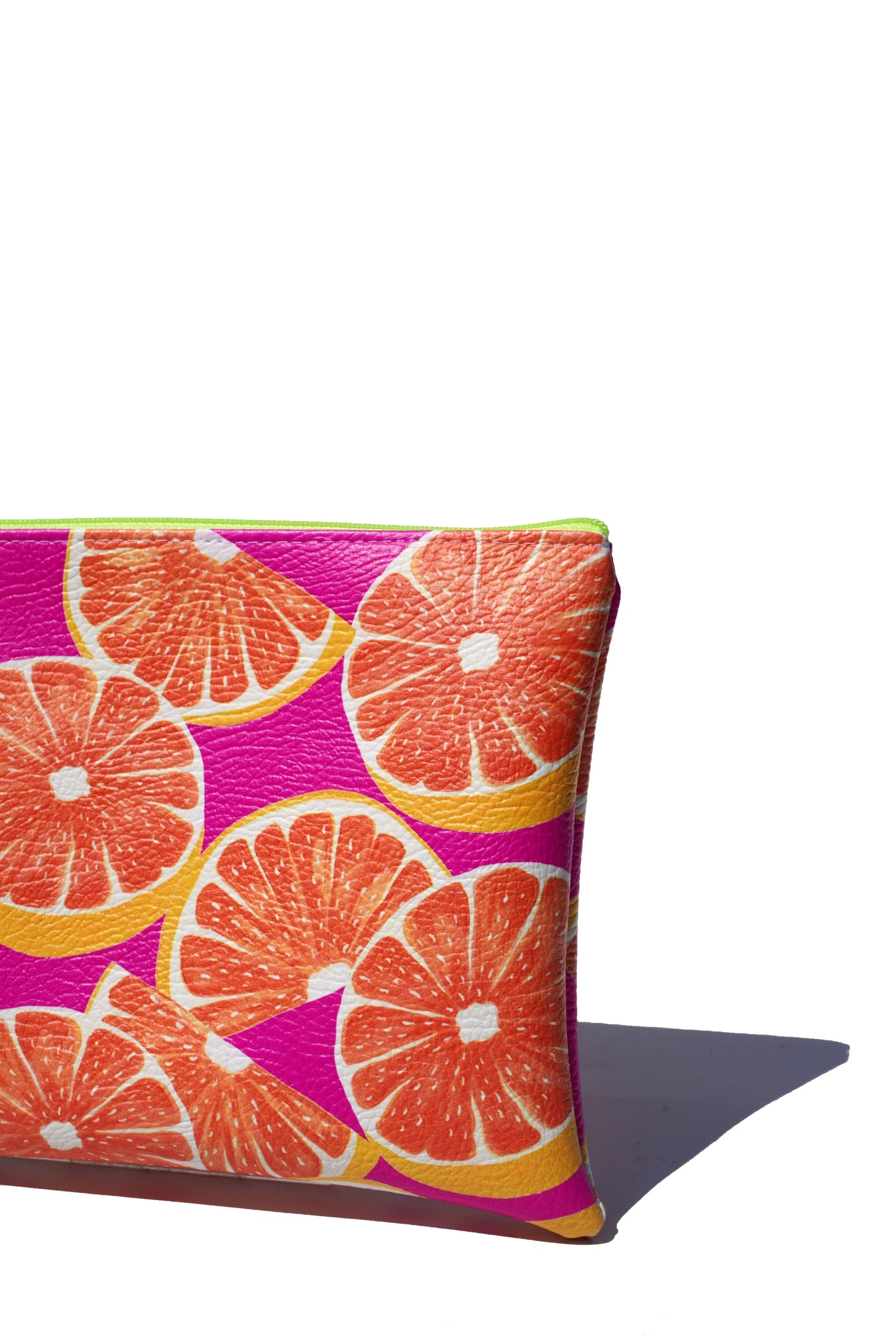 Grapefruit vegan leather makeup bag