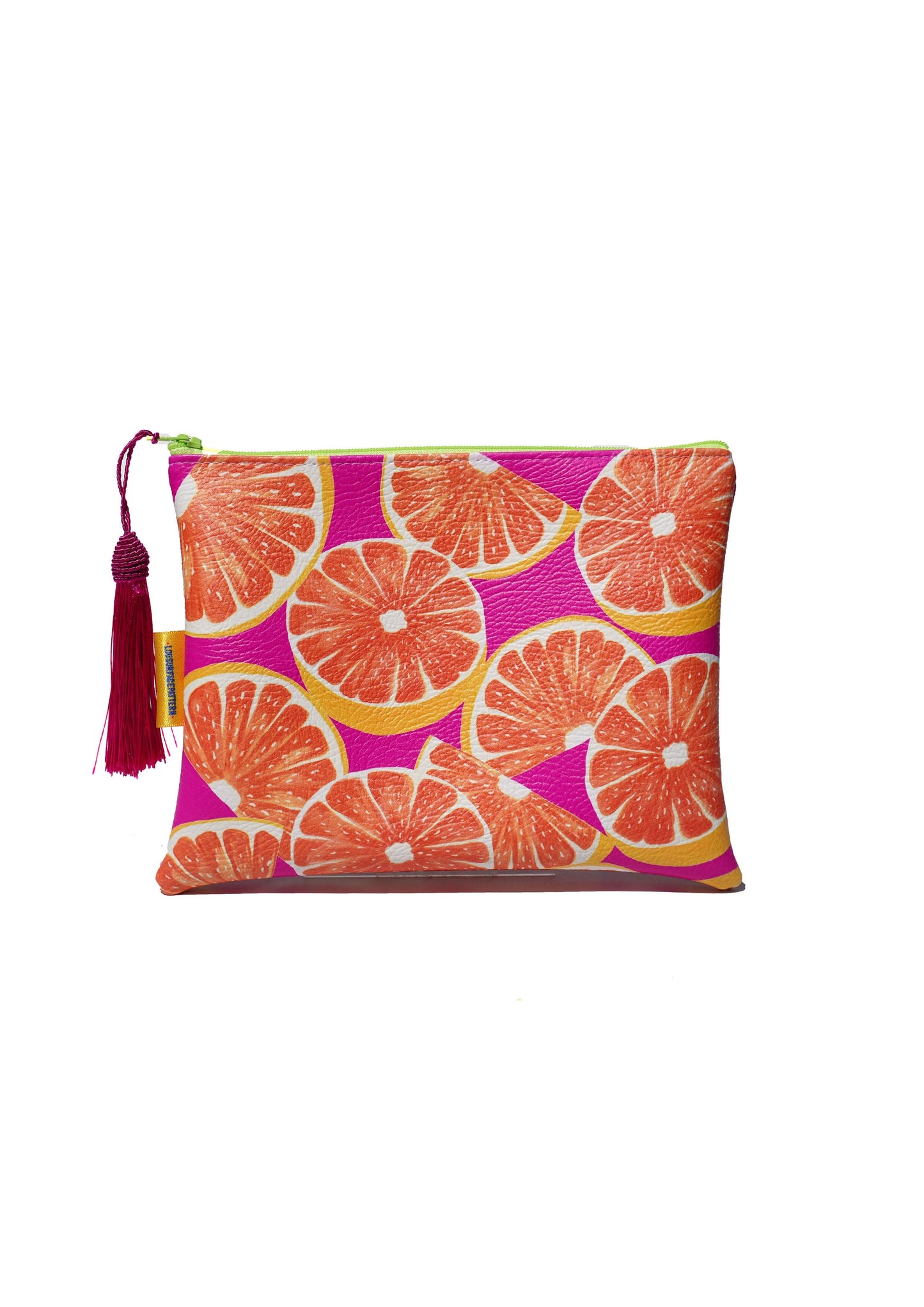 Grapefruit vegan leather makeup bag