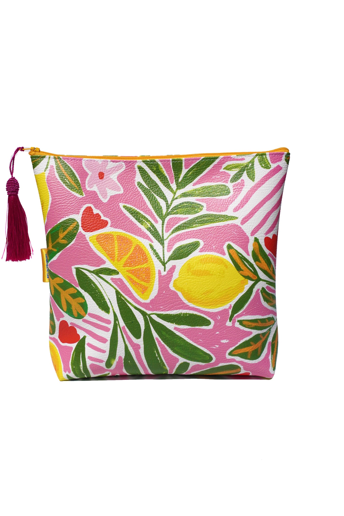 Lemons vegan leather cosmetic bag