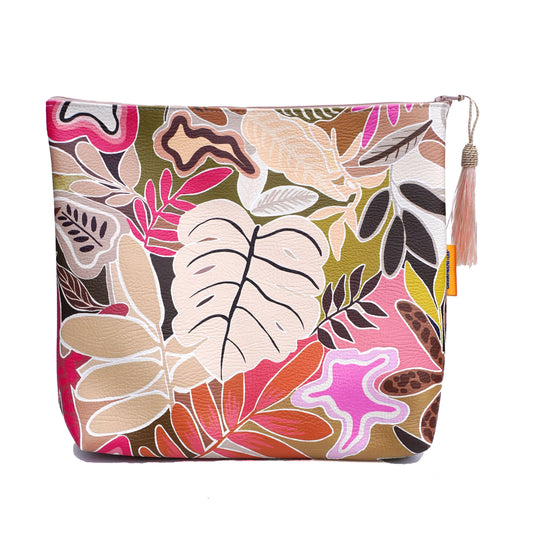 Moody cheeseplant cosmetic bag