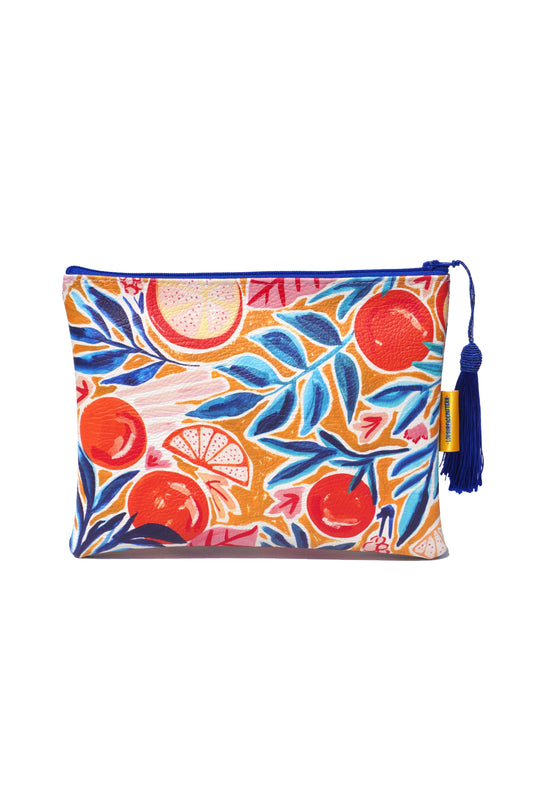 Oranges vegan leather makeup bag