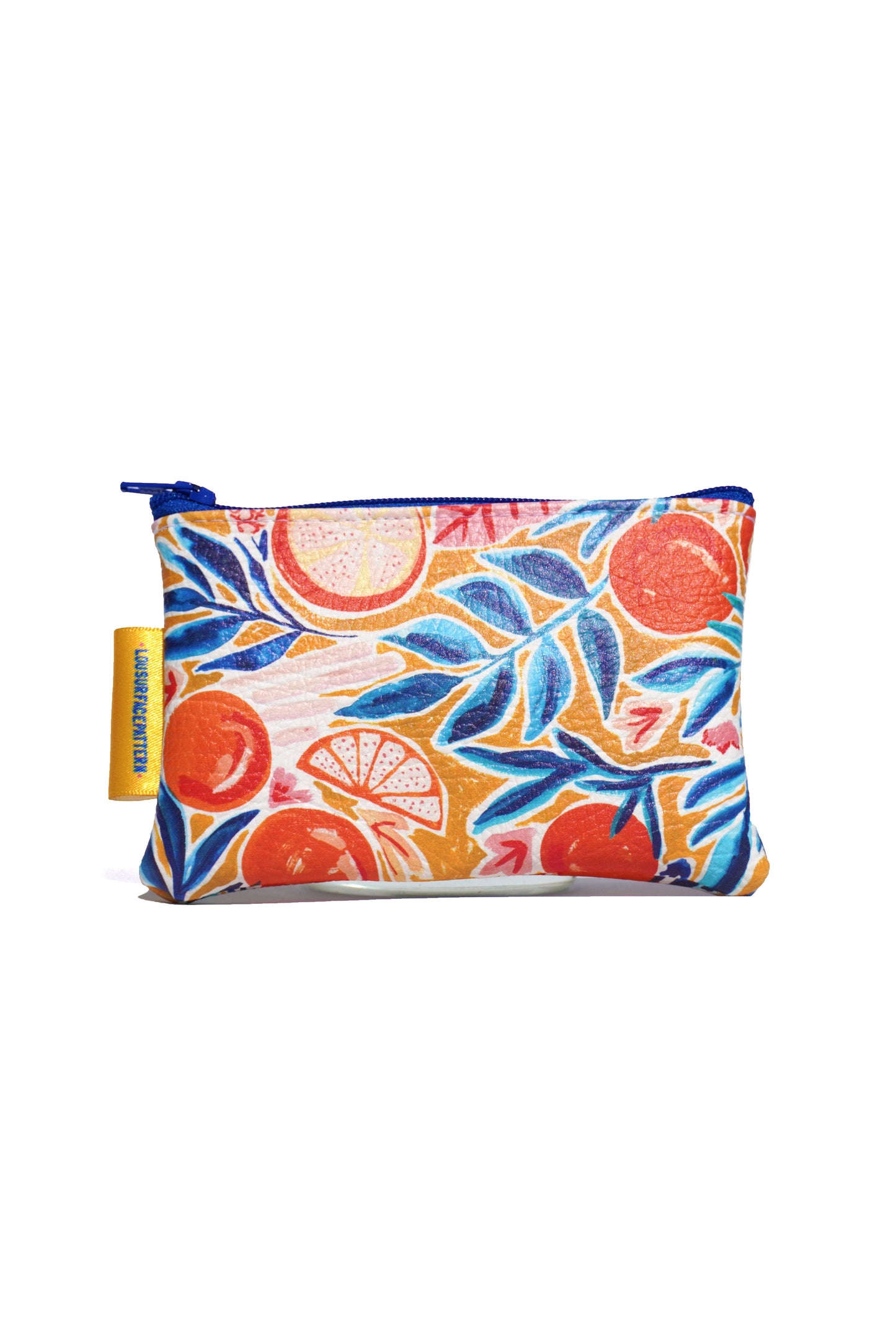 Vegan leather abstract oranges purse