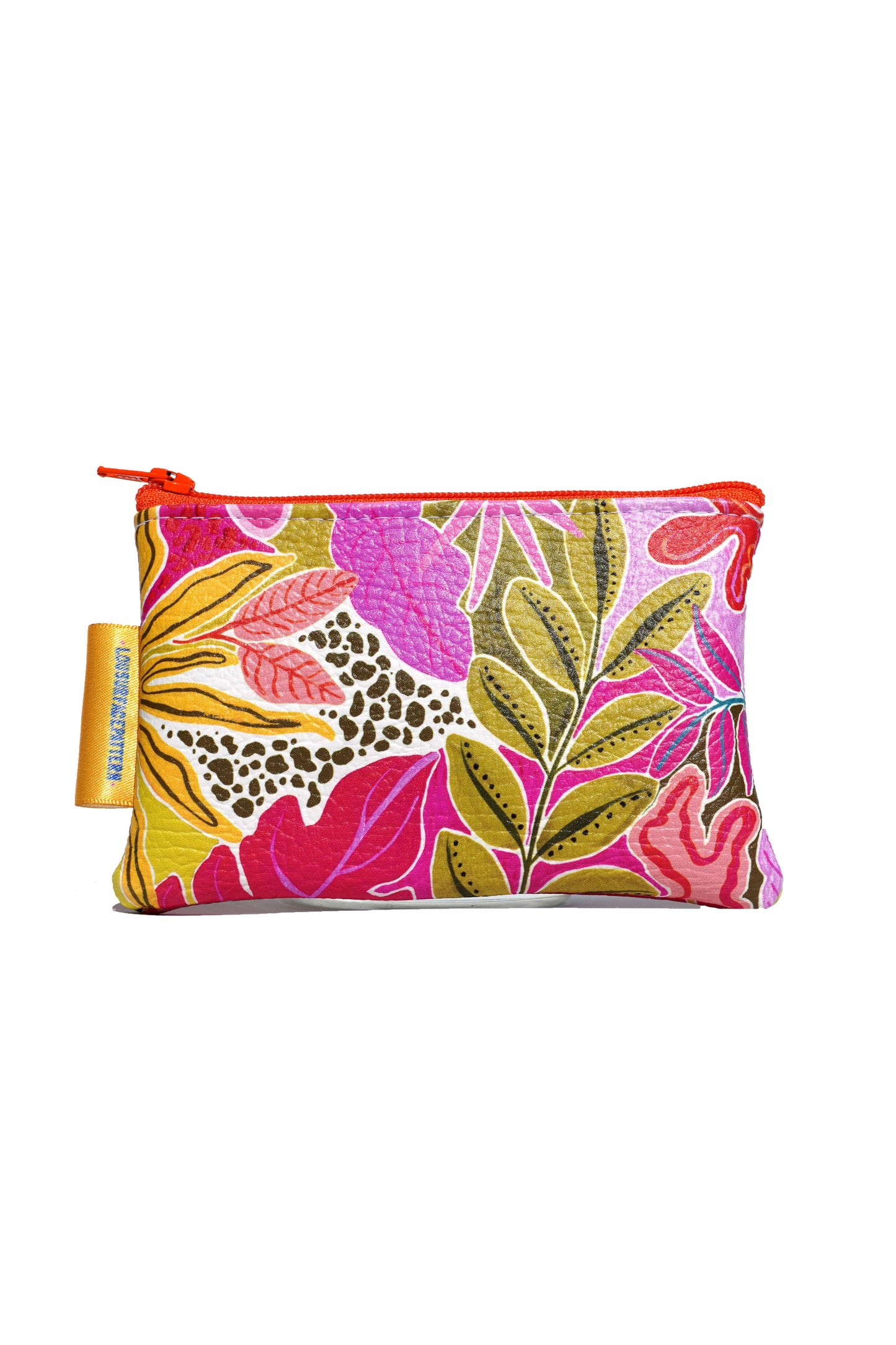 Vegan leather orange tropicals purse