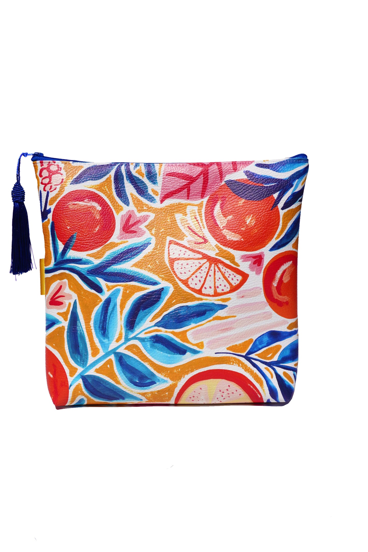 Oranges vegan leather cosmetic bag