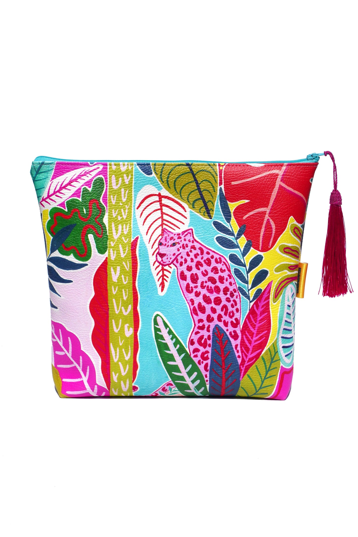 Pink panther vegan leather cosmetic bag