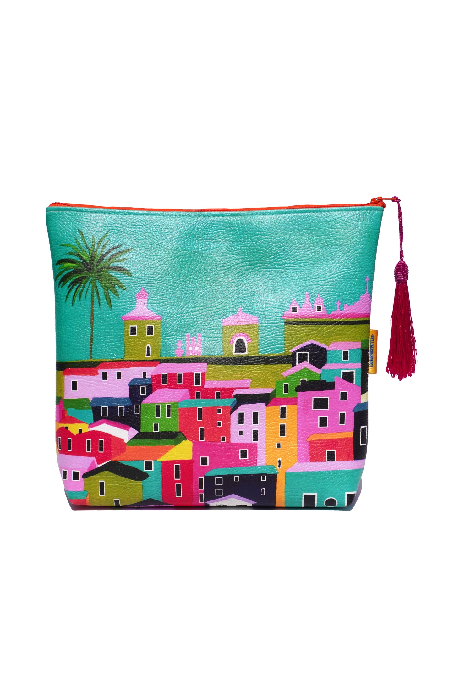 South of France vegan leather cosmetic bag