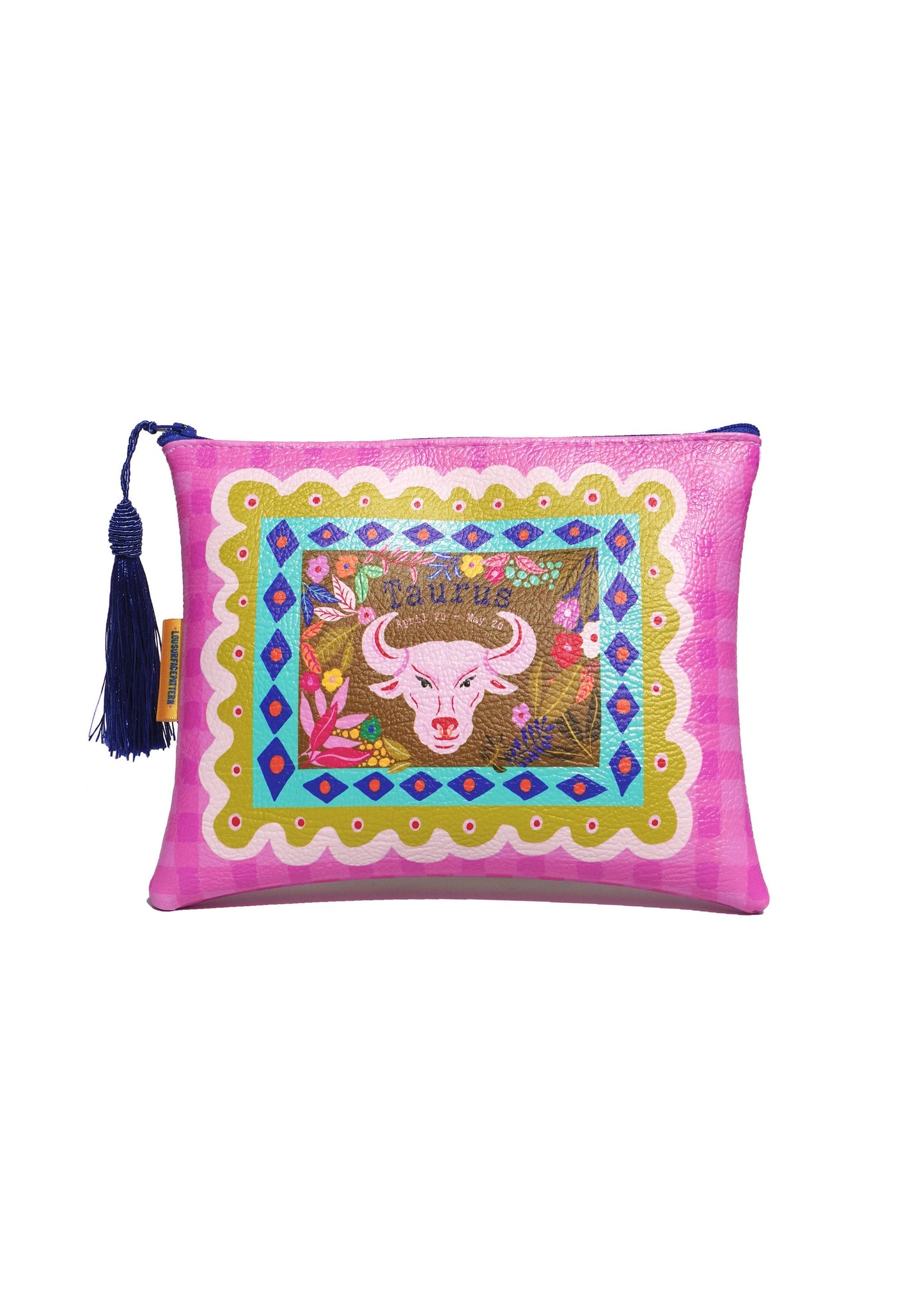 Taurus vegan leather makeup bag