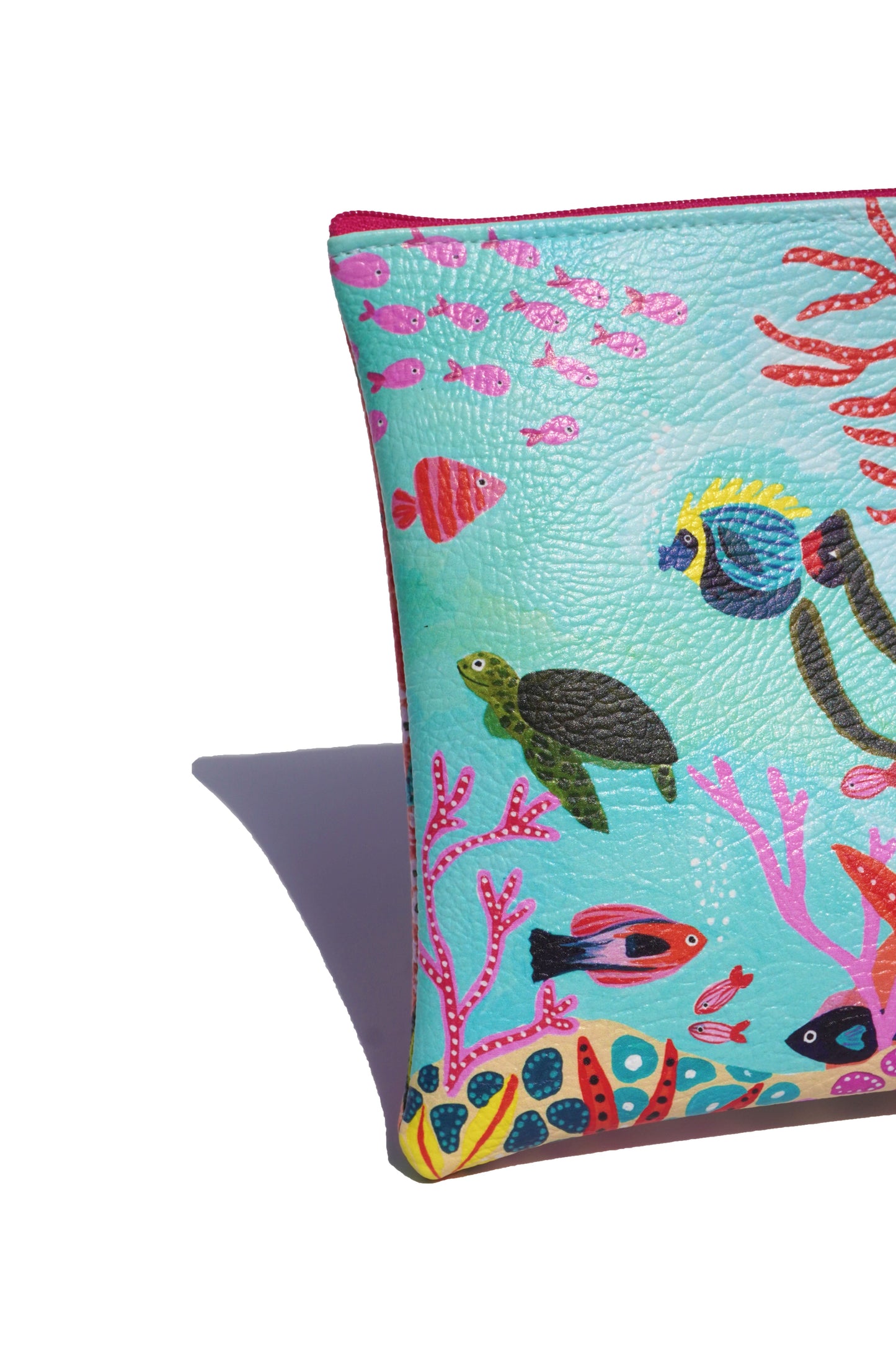 Under the sea vegan leather makeup bag