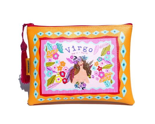 Virgo vegan leather makeup bag