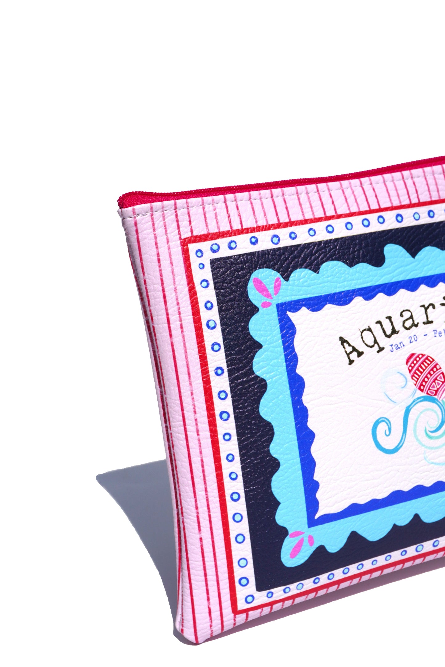 Aquarius vegan leather makeup bag