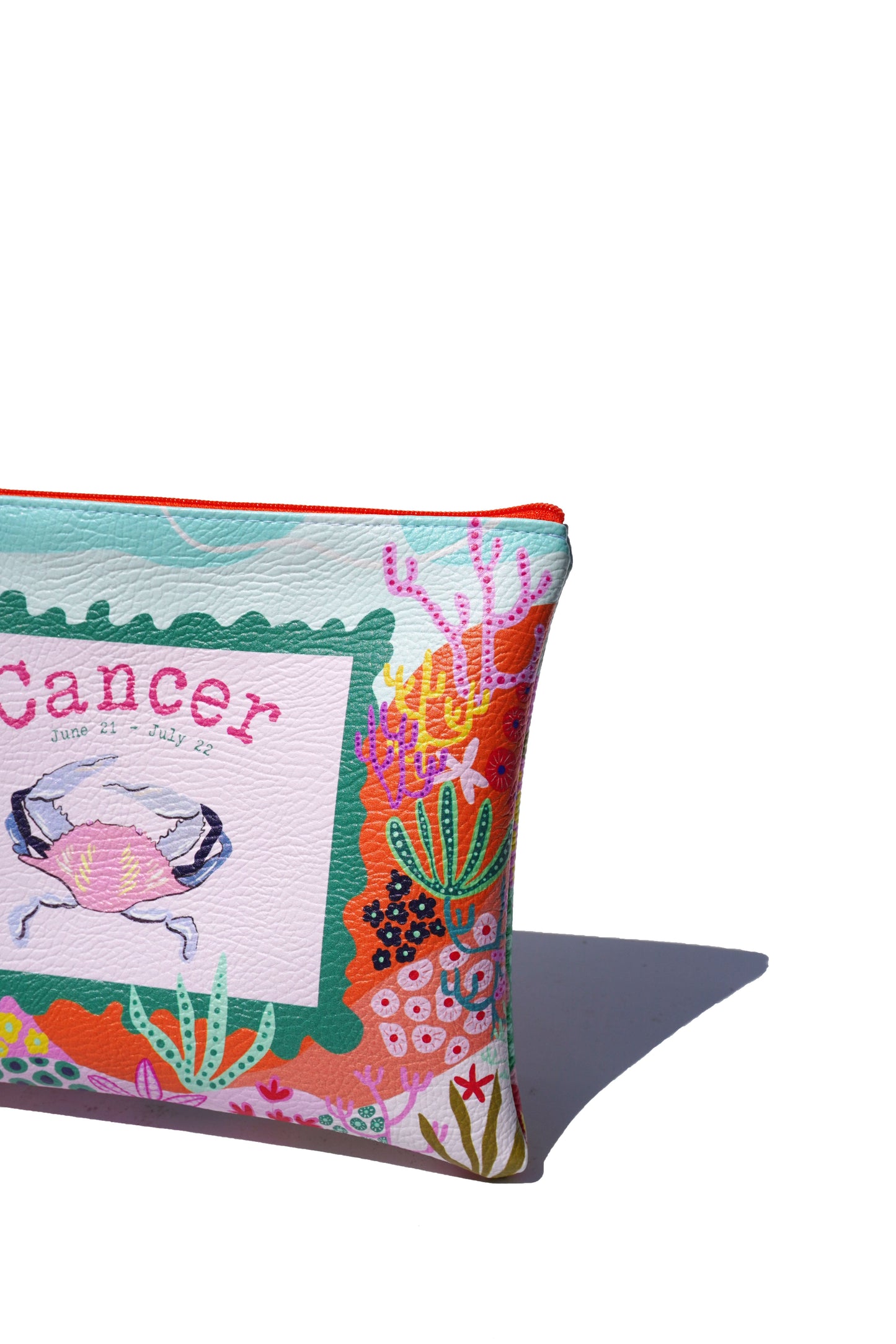 Cancer vegan leather makeup bag