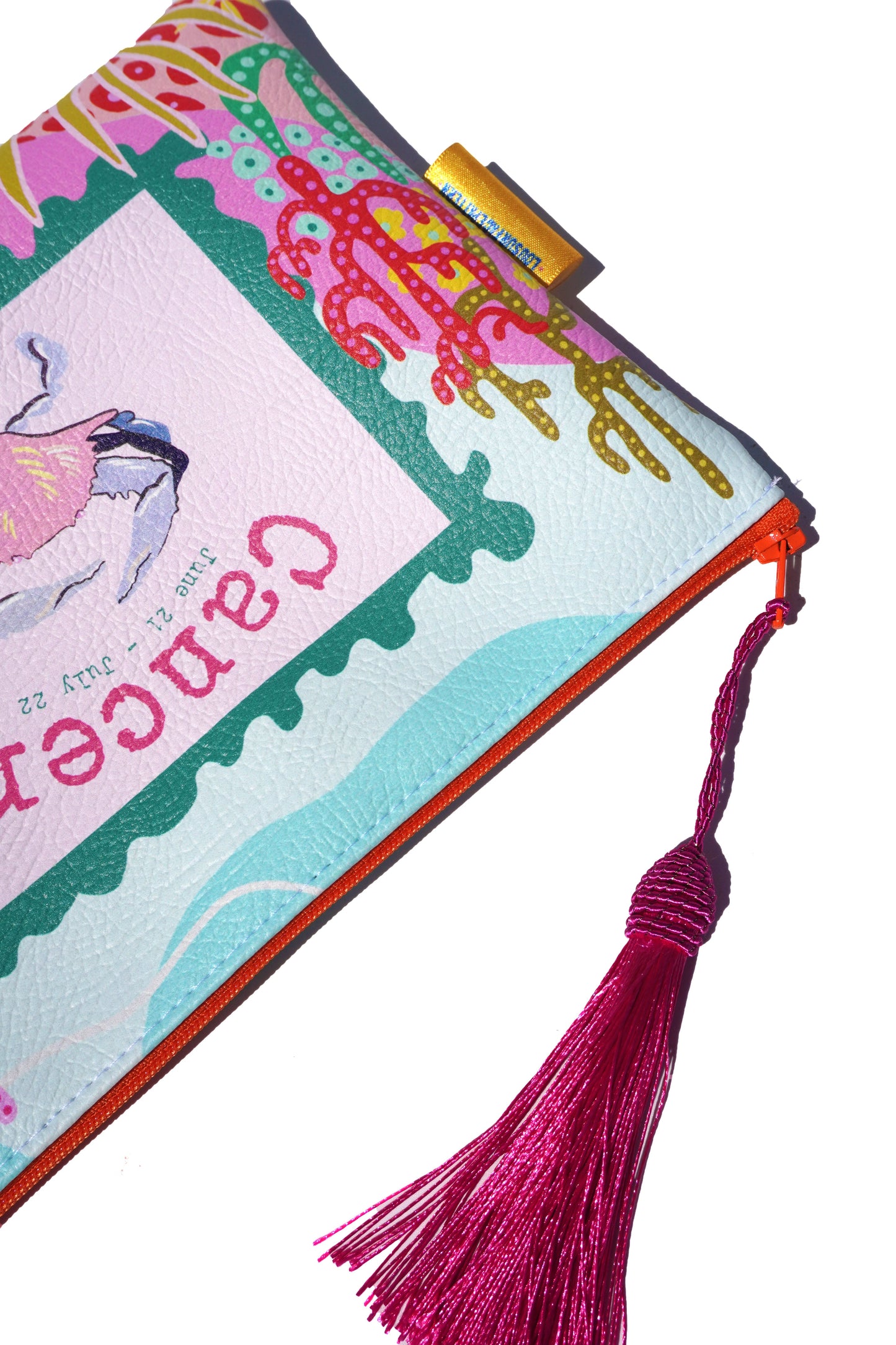 Cancer vegan leather makeup bag