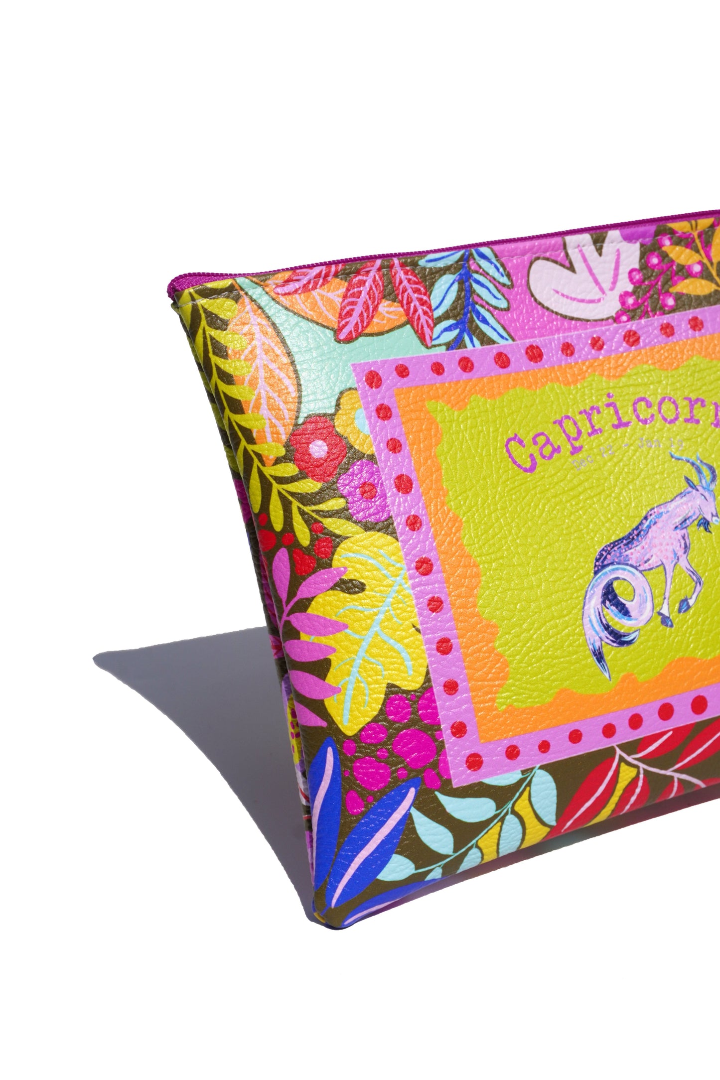 Capricorn vegan leather makeup bag