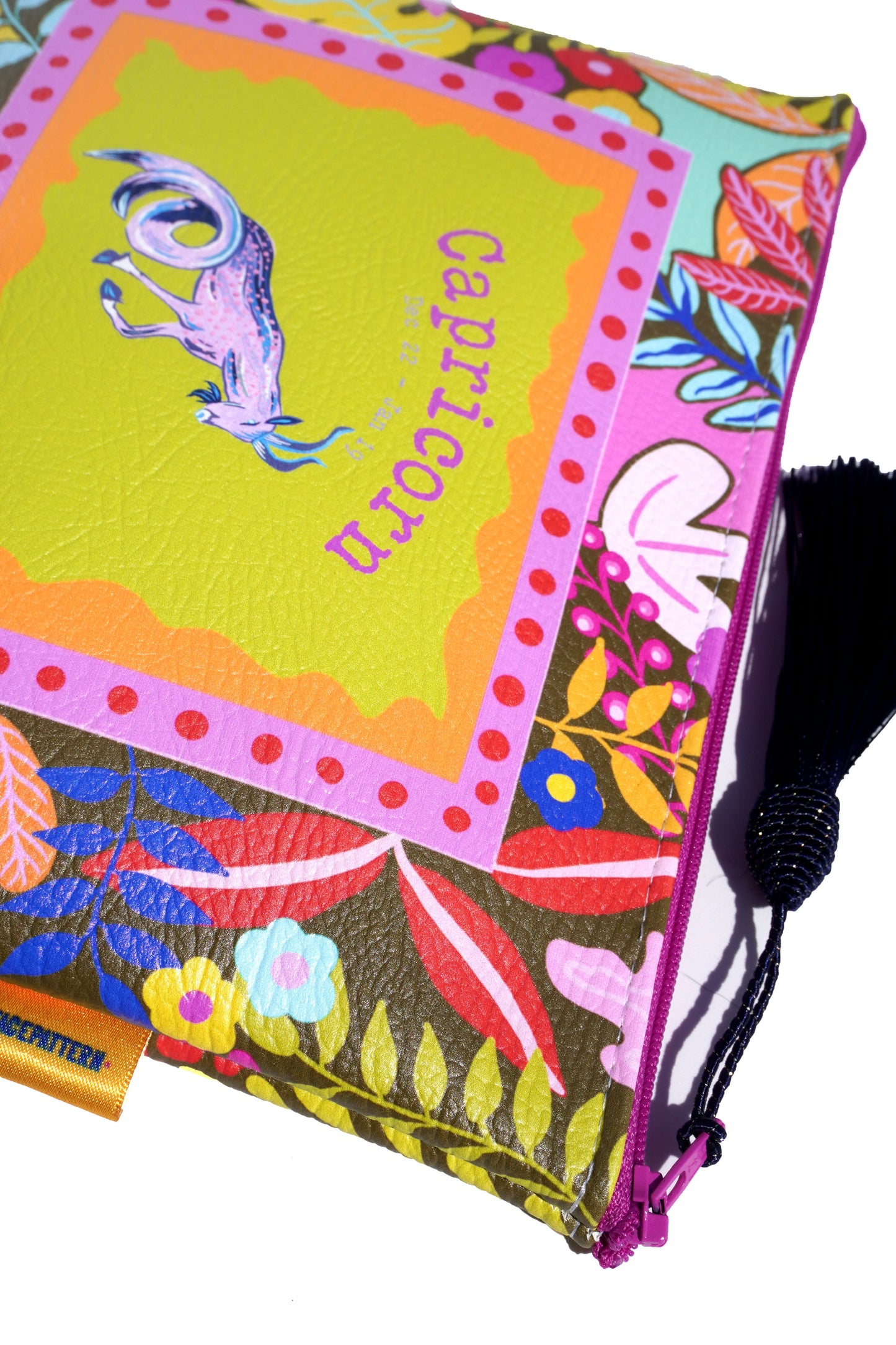 Capricorn vegan leather makeup bag