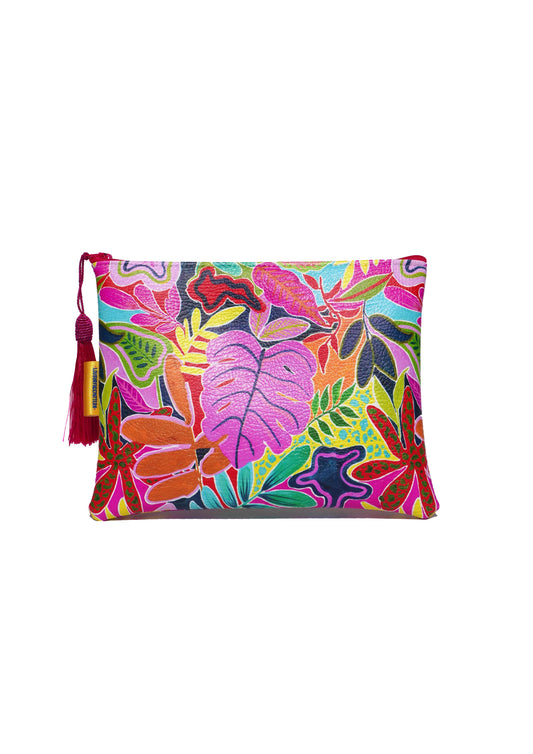 Cheeseplant vegan leather makeup bag