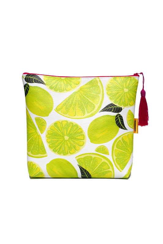 Limes vegan leather cosmetics bag