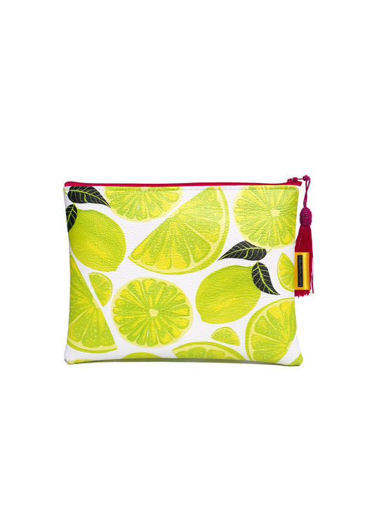 Limes vegan leather makeup bag