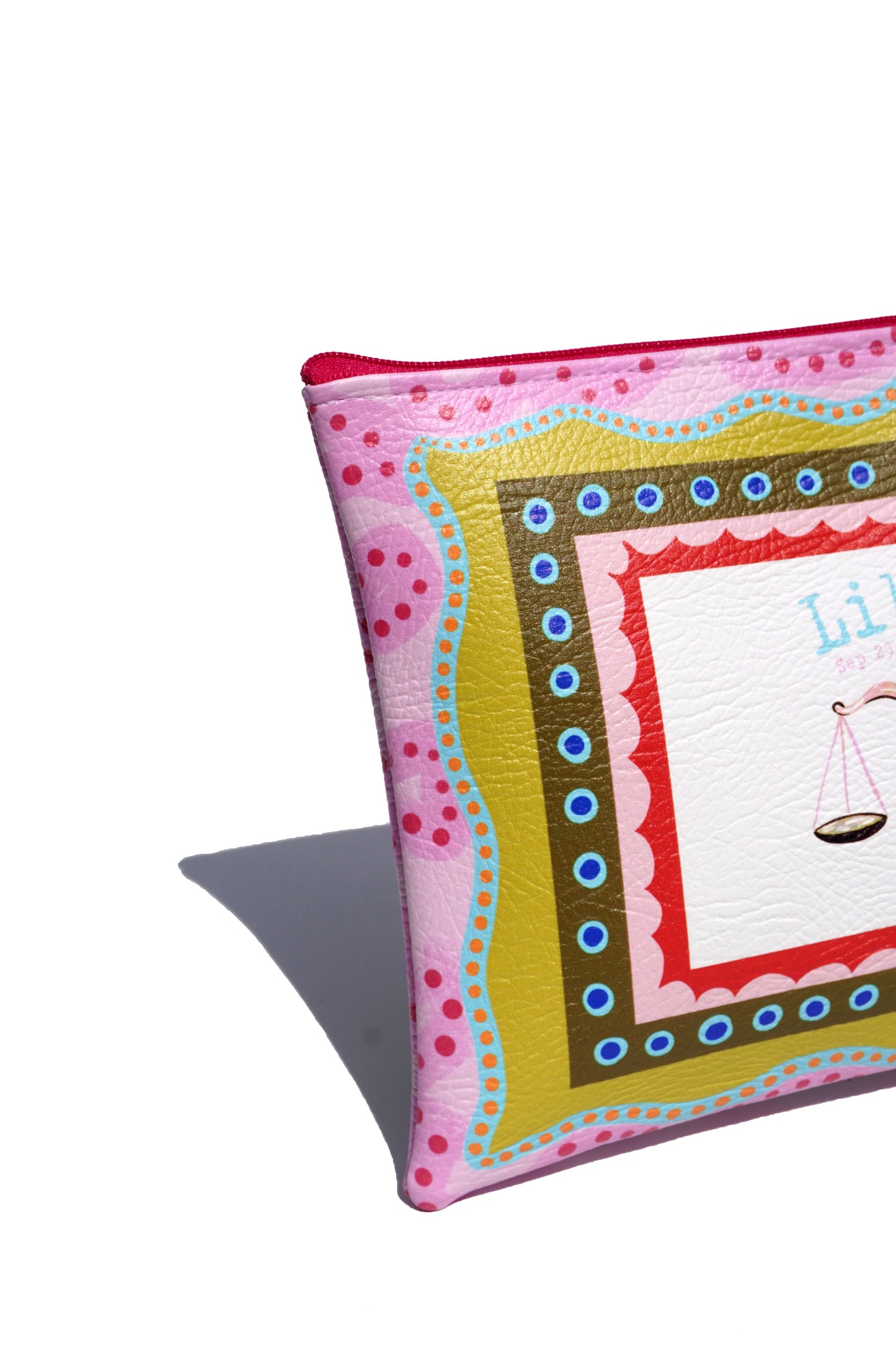 Libra vegan leather makeup bag