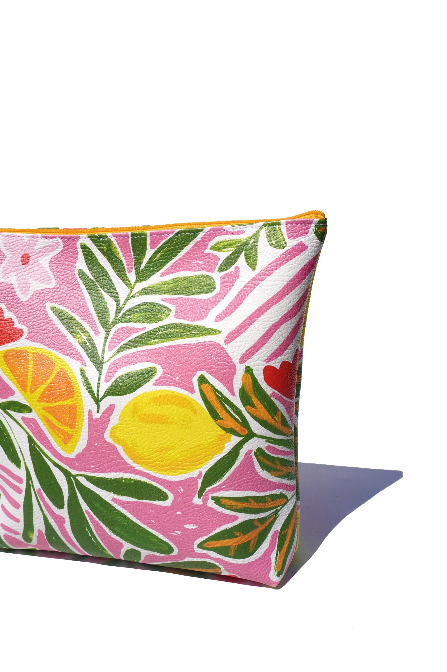Lemons vegan leather cosmetic bag