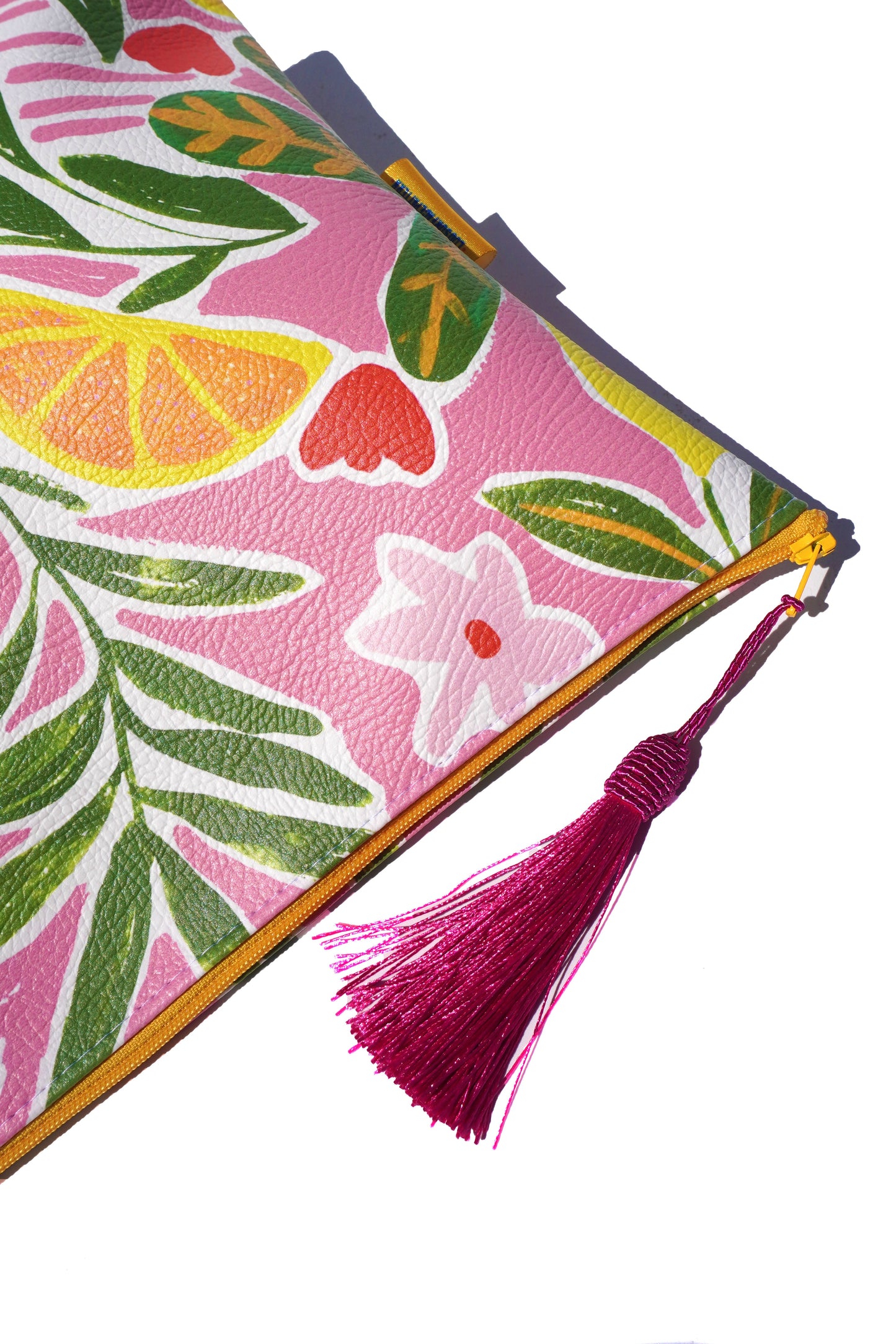 Lemons vegan leather cosmetic bag