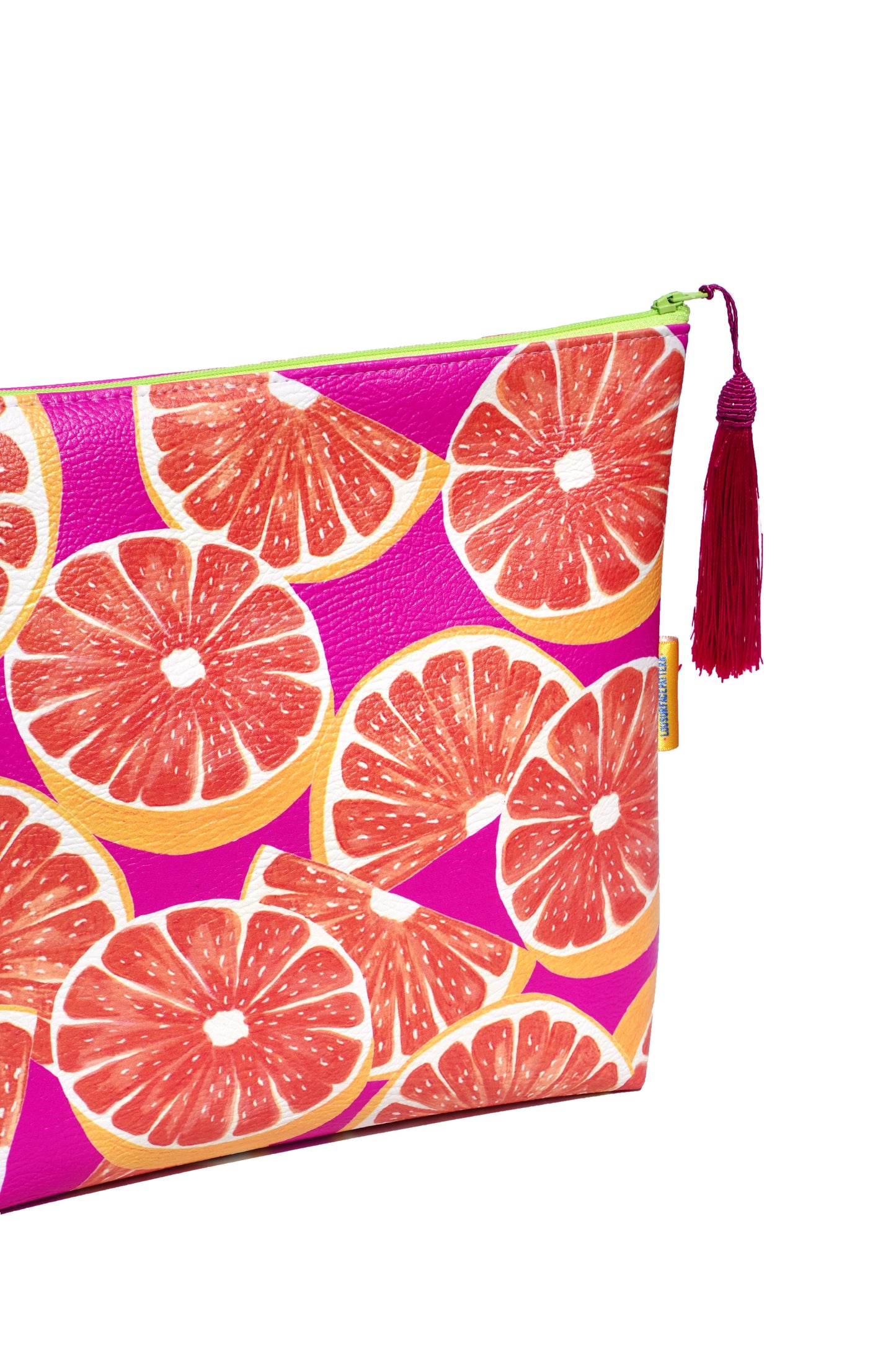 Grapefruit vegan leather cosmetic bag