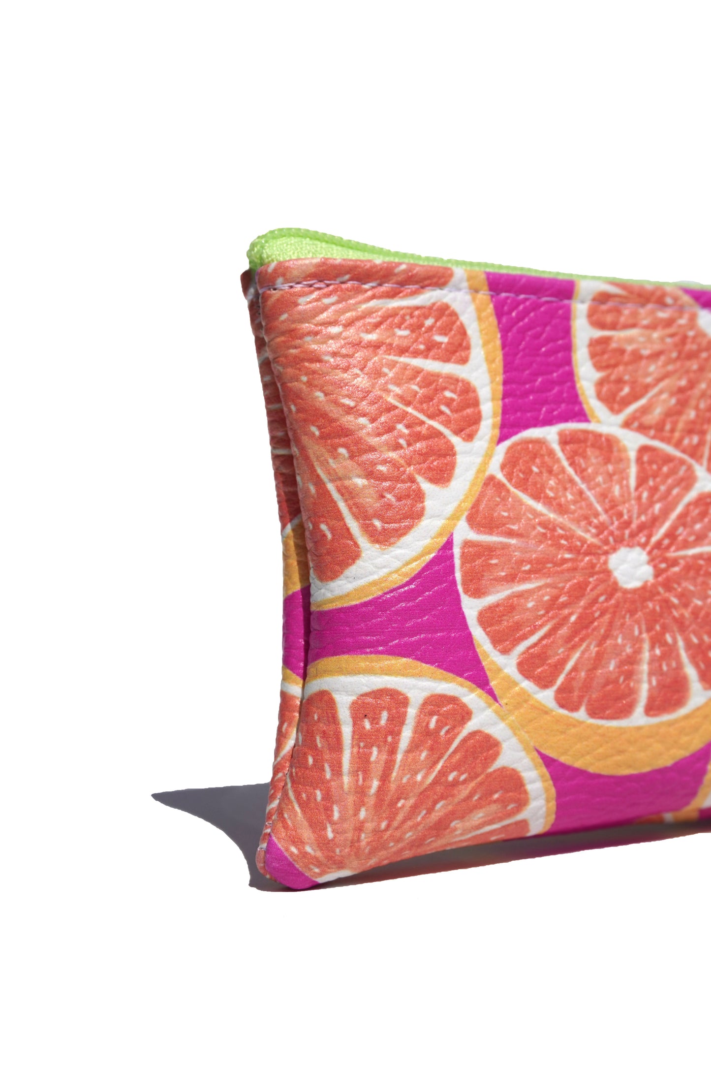 Vegan leather grapefruits purse