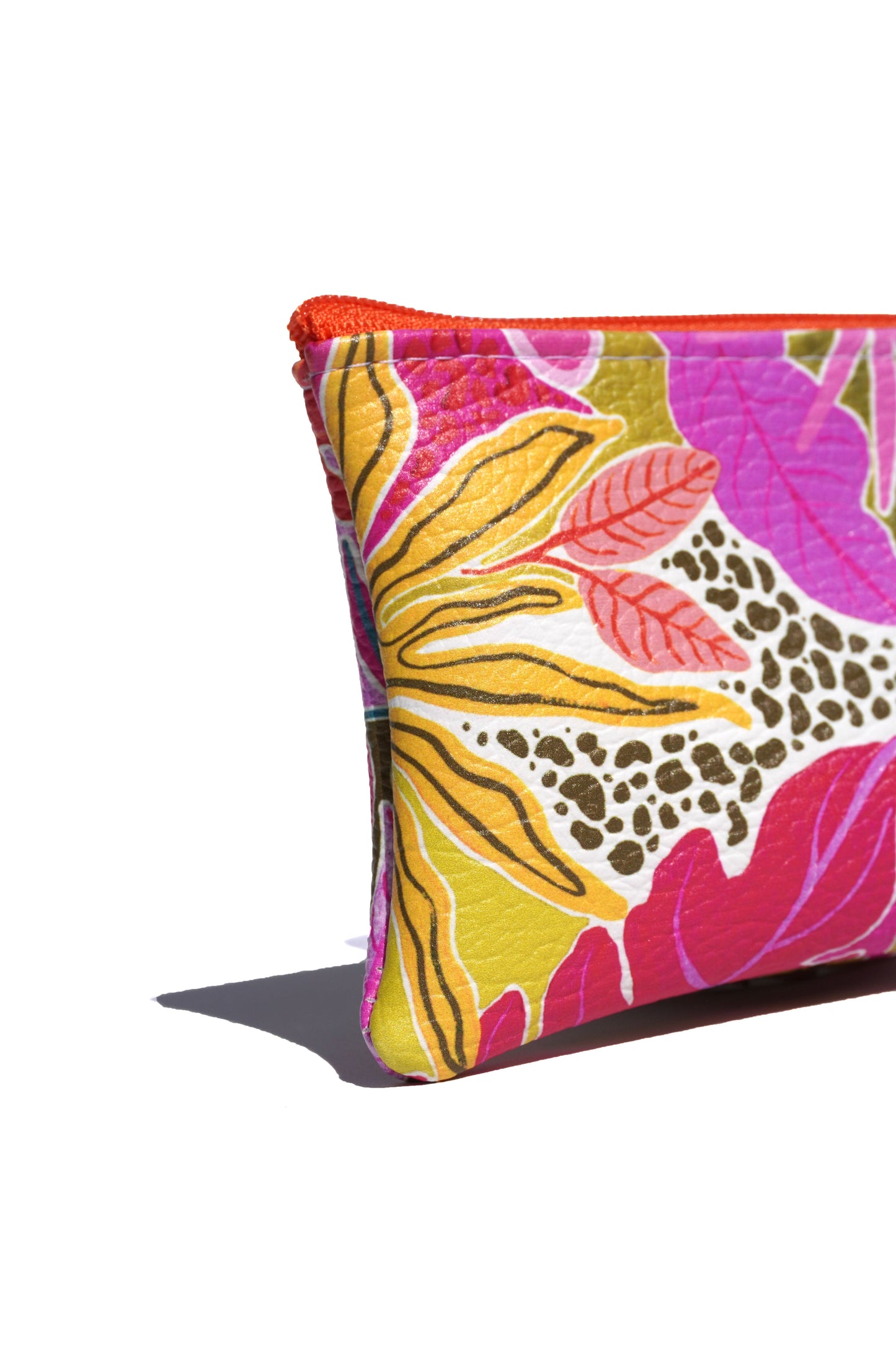 Vegan leather orange tropicals purse