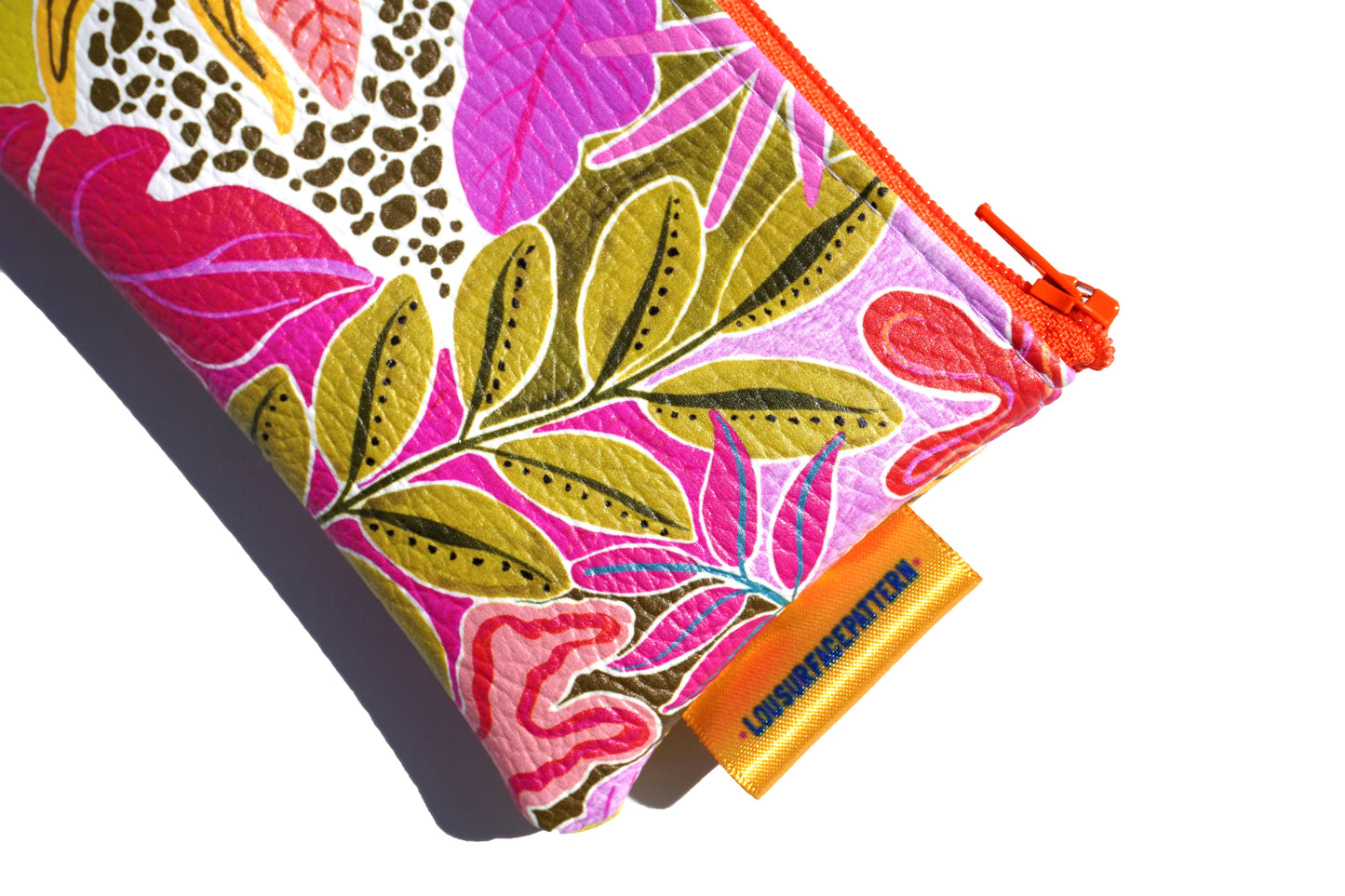 Vegan leather orange tropicals purse