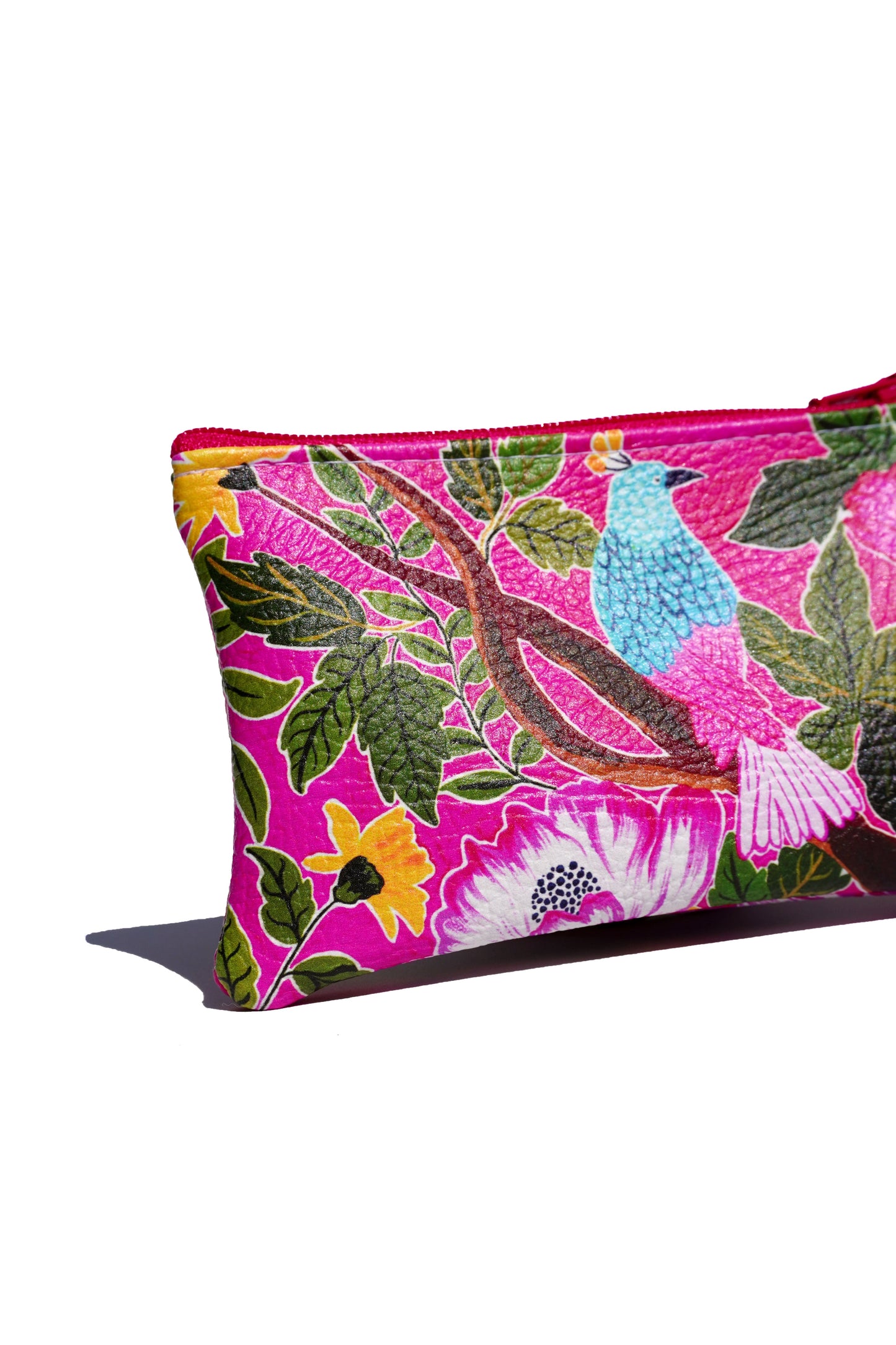 Vegan leather pink bird purse