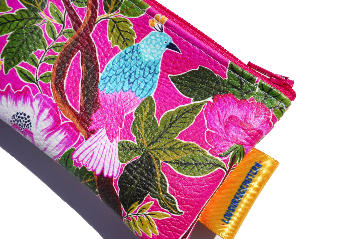 Vegan leather pink bird purse