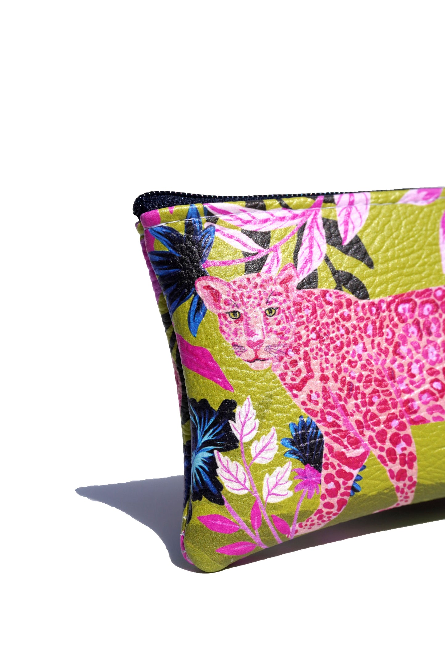 Vegan leather pink leopard purse