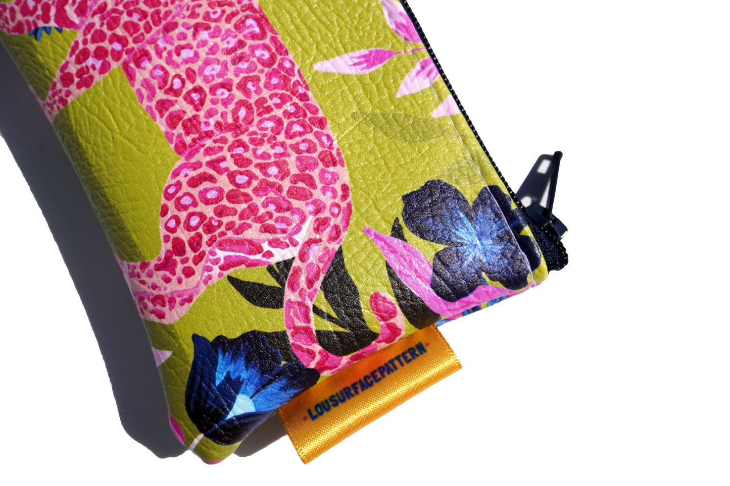 Vegan leather pink leopard purse