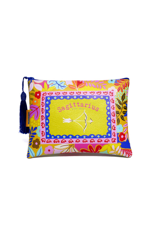 Sagittarius vegan leather makeup bag