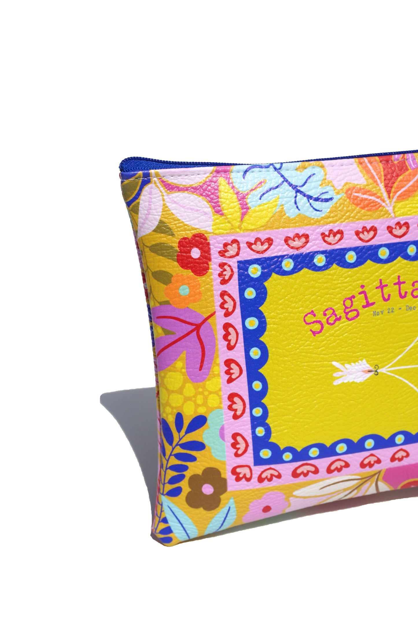 Sagittarius vegan leather makeup bag