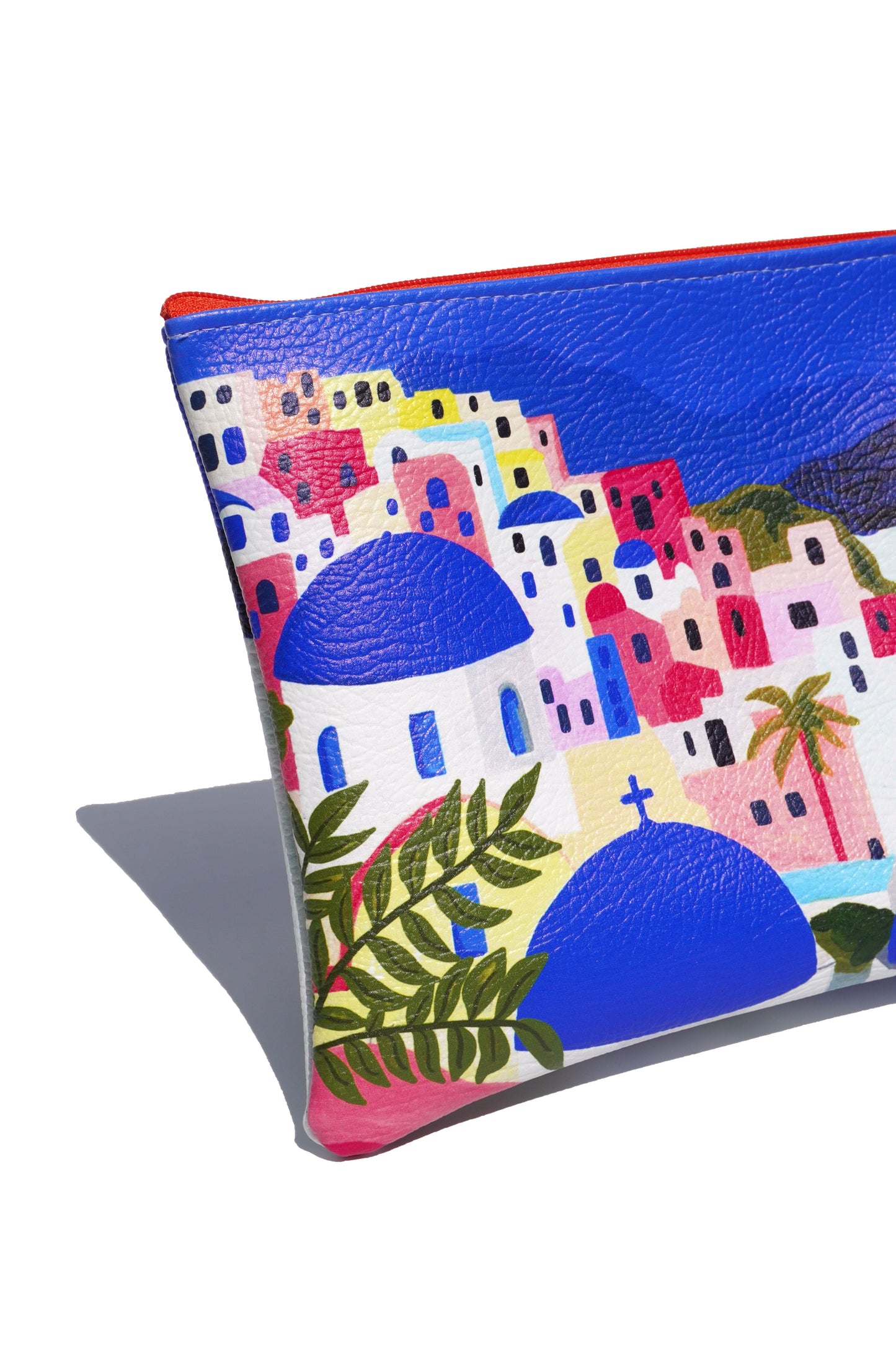 Santorini vegan leather makeup bag
