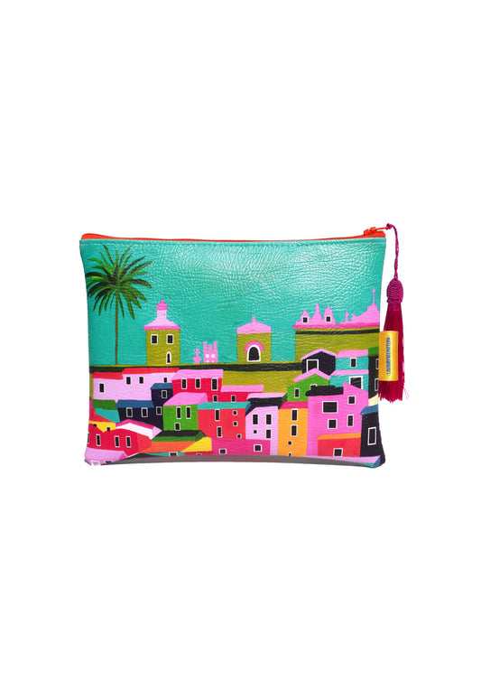 South of France vegan leather makeup bag