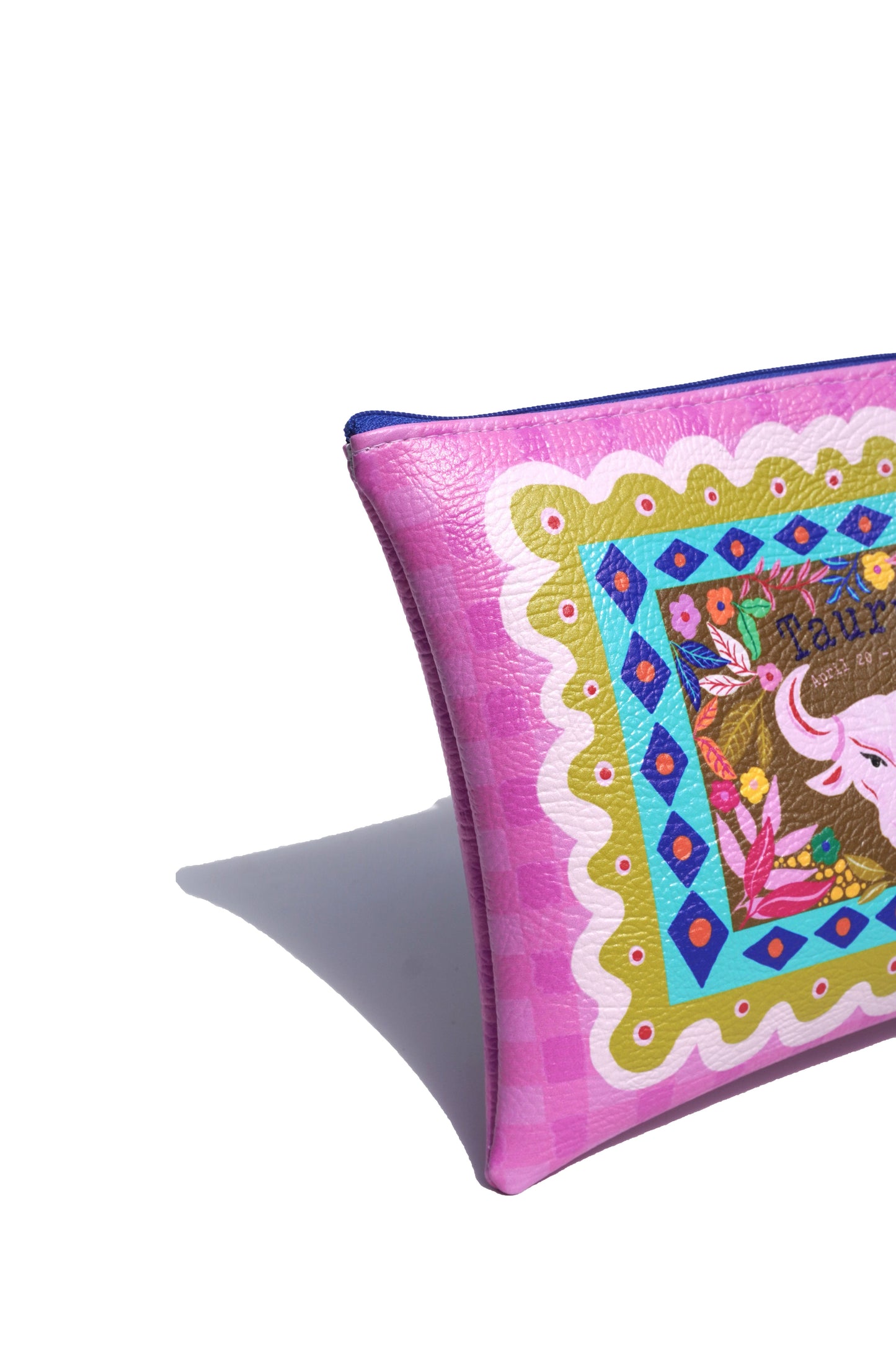 Taurus vegan leather makeup bag