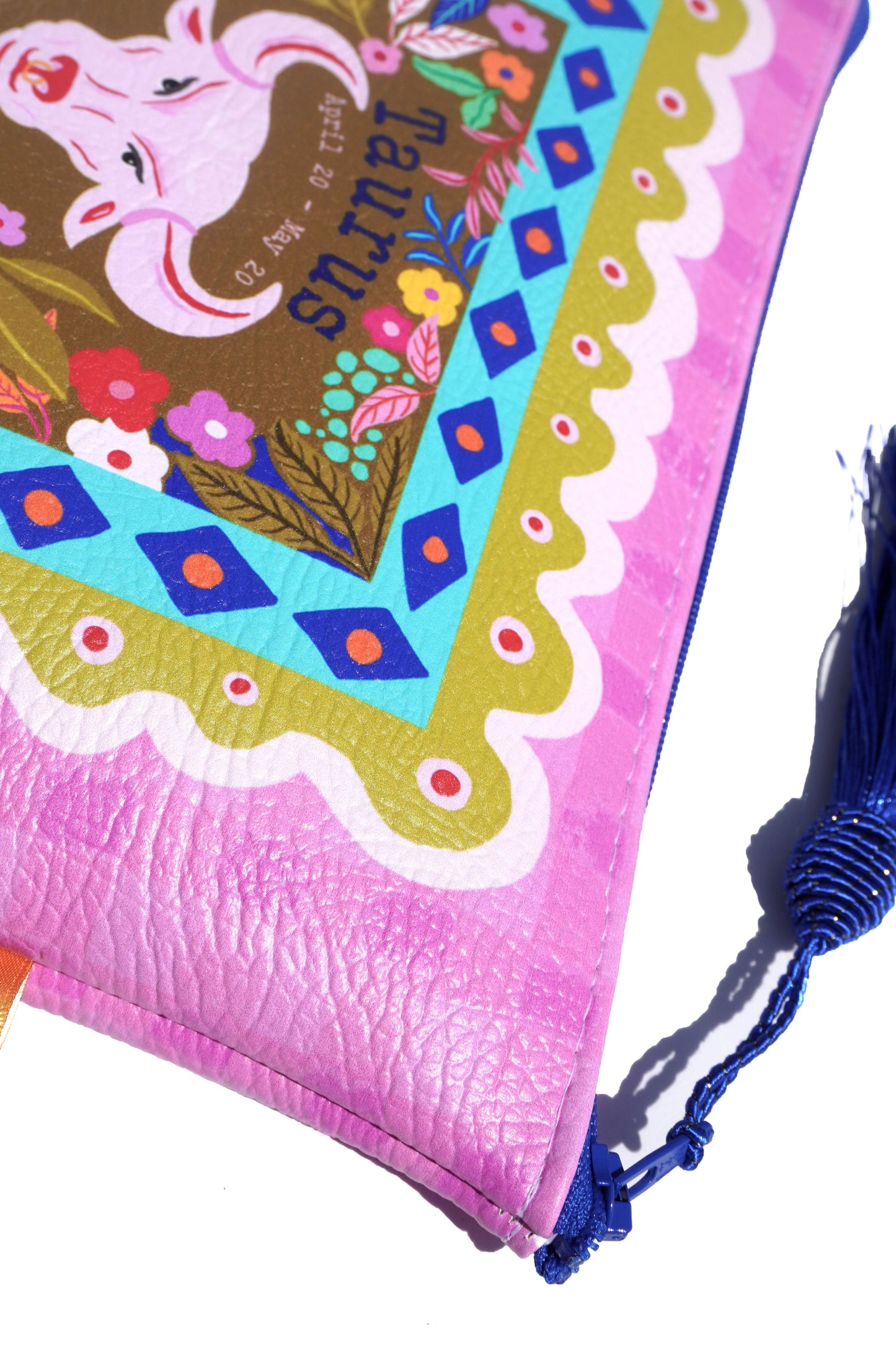 Taurus vegan leather makeup bag