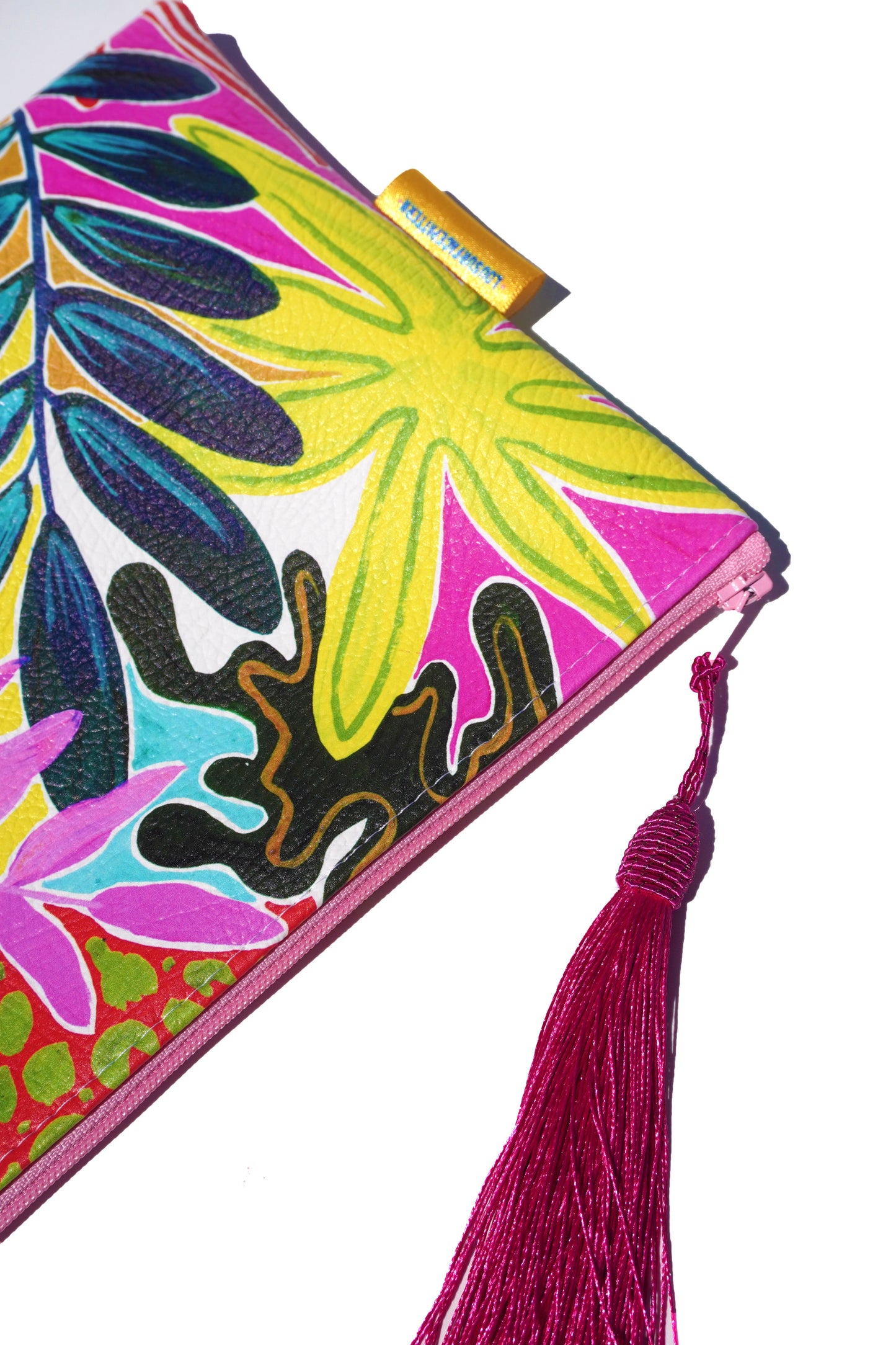 Tropicals vegan leather makeup bag